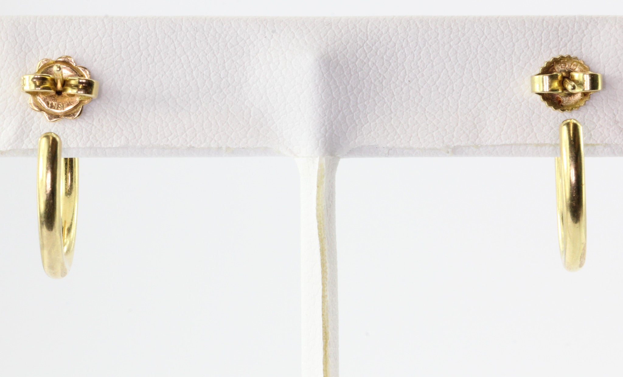 18K Yellow Gold 1 CTW Diamond Eternity Hoop Earrings by Honora - Queen May