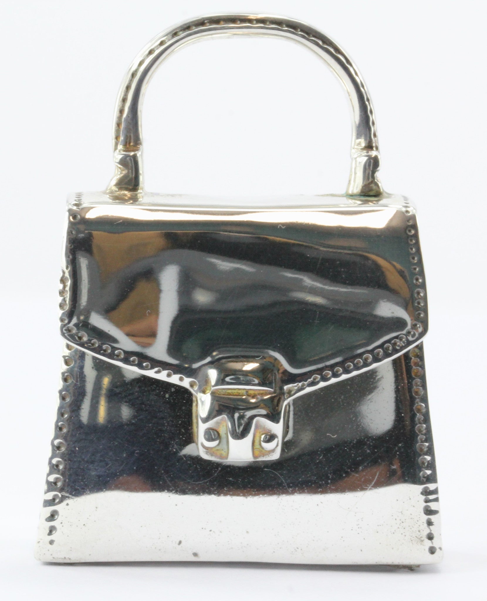 Tiffany & Co Sterling Silver Handbag Purse Pill Box Charm - Queen May
