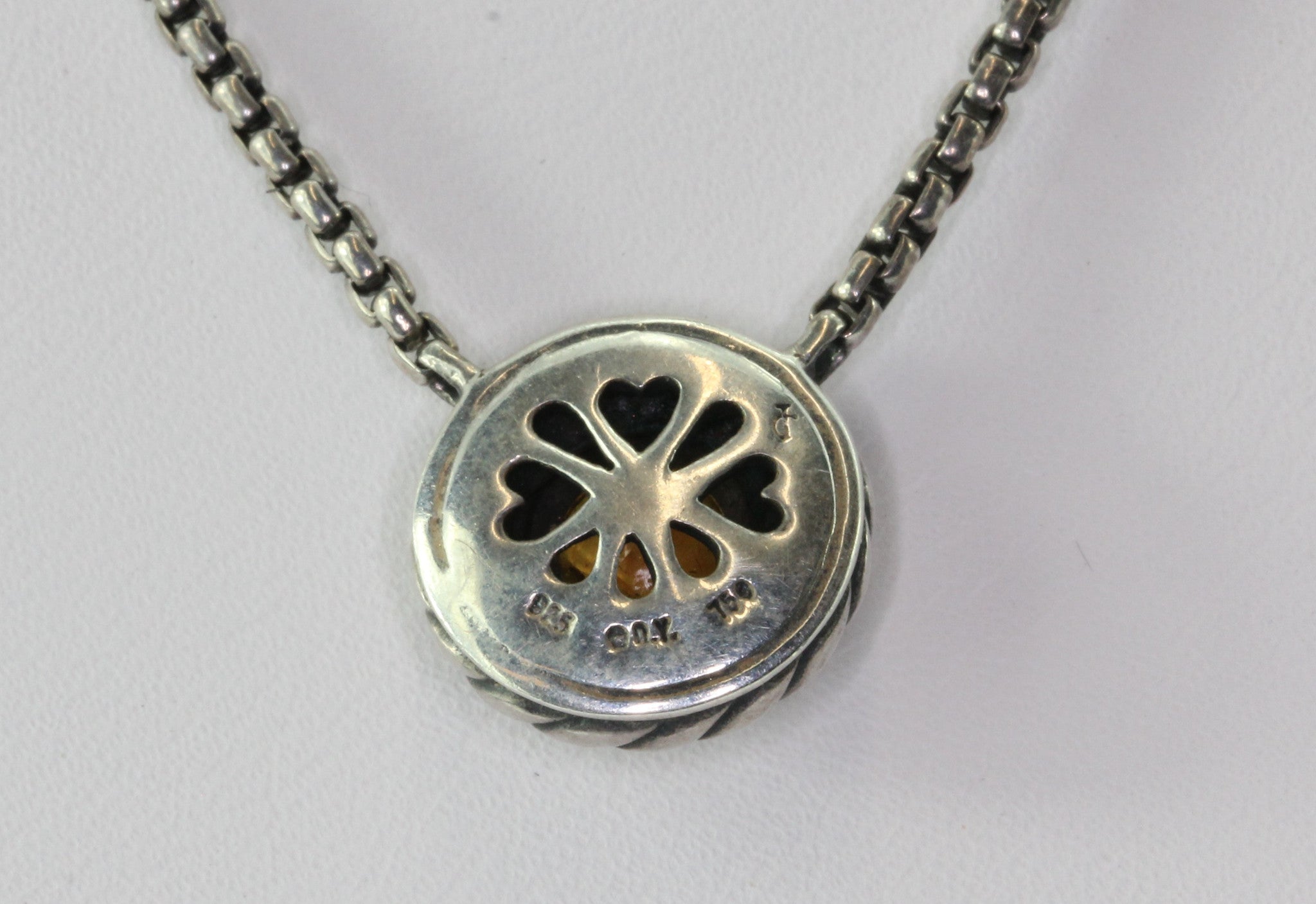 David Yurman Sterling Silver & 18K Gold Citrine Cookie Necklace - Queen May