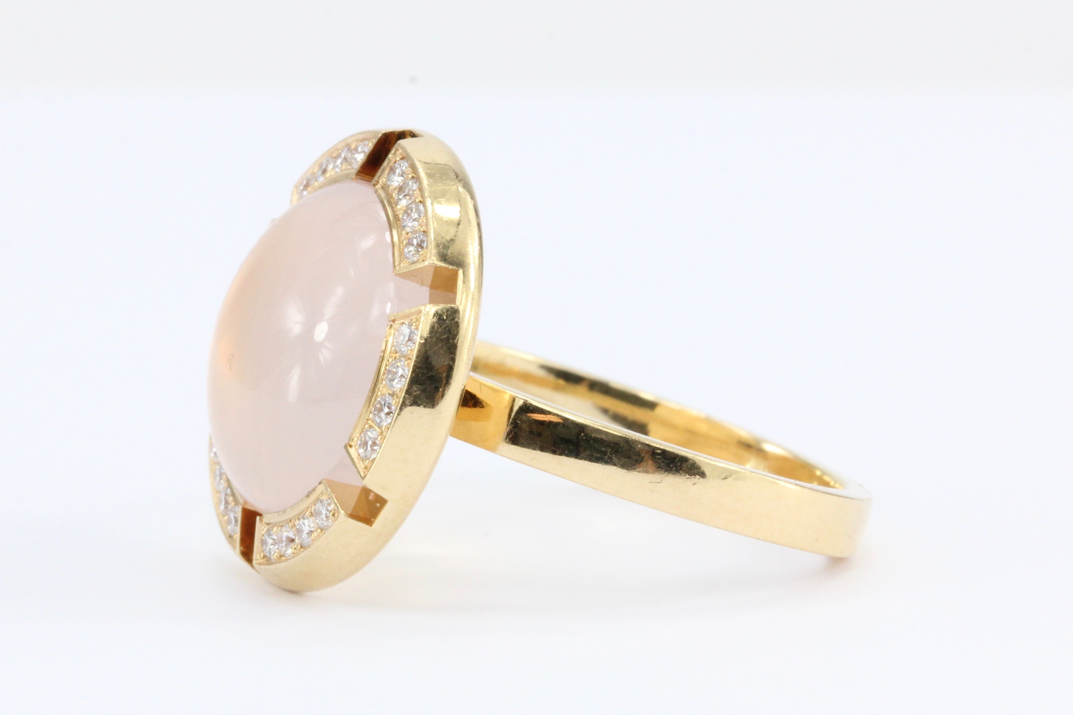 Chaumet Class One Croisiere Rose Quartz Diamond Ring size 8 - Queen May