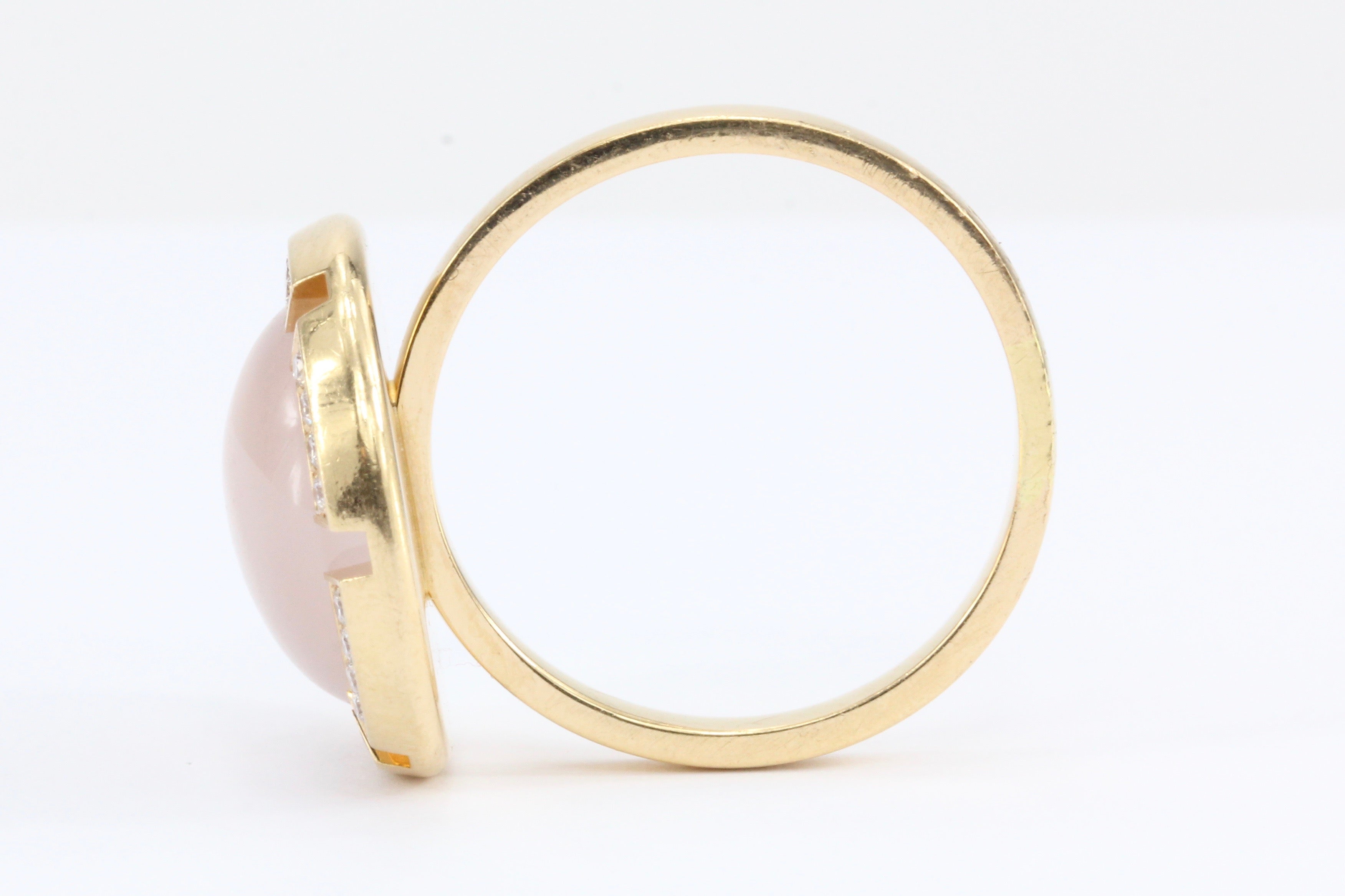 Chaumet Class One Croisiere Rose Quartz Diamond Ring size 8 - Queen May
