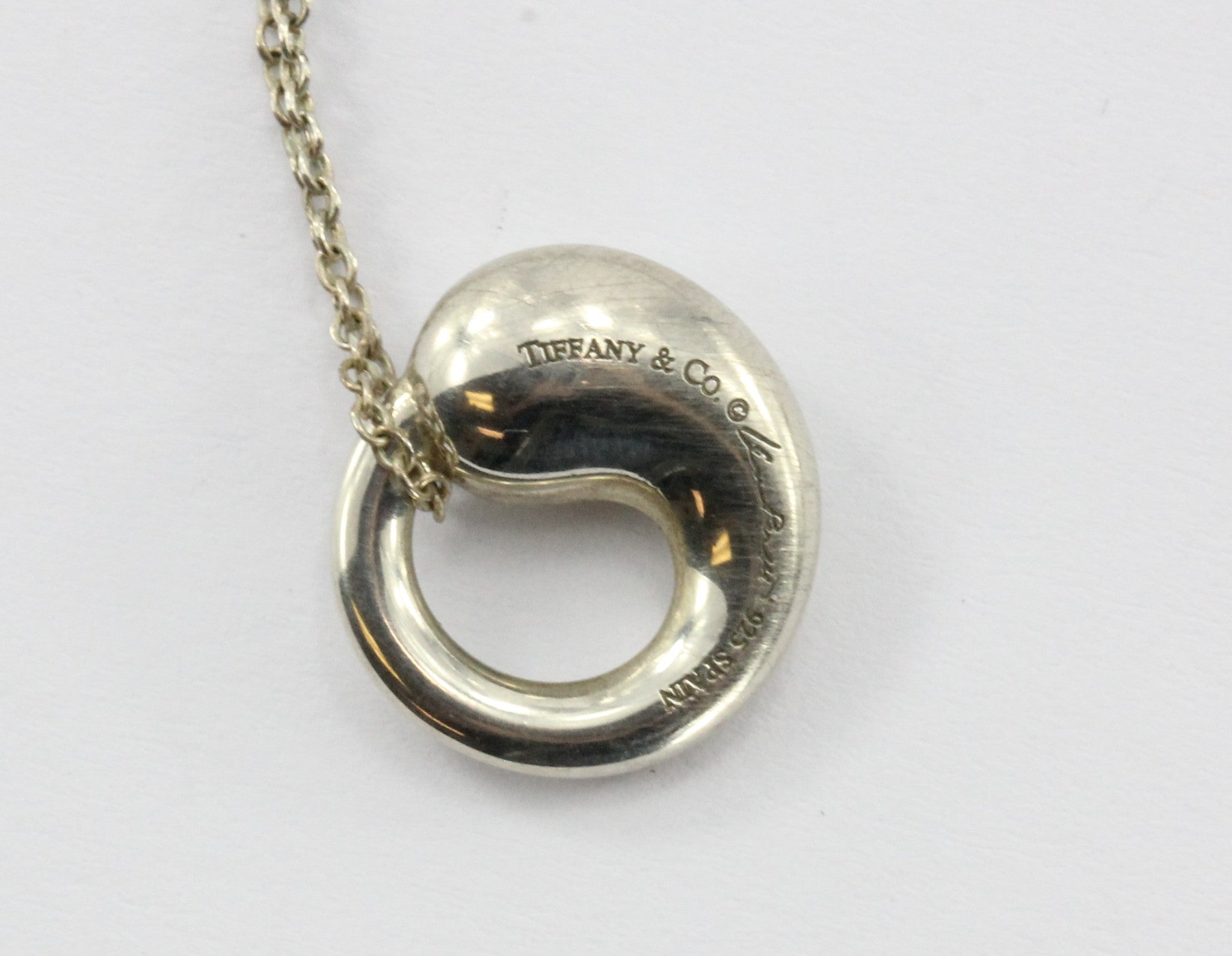 Tiffany & Co Sterling Silver Elsa Peretti Small Eternal Circle Pendant & Chain - Queen May