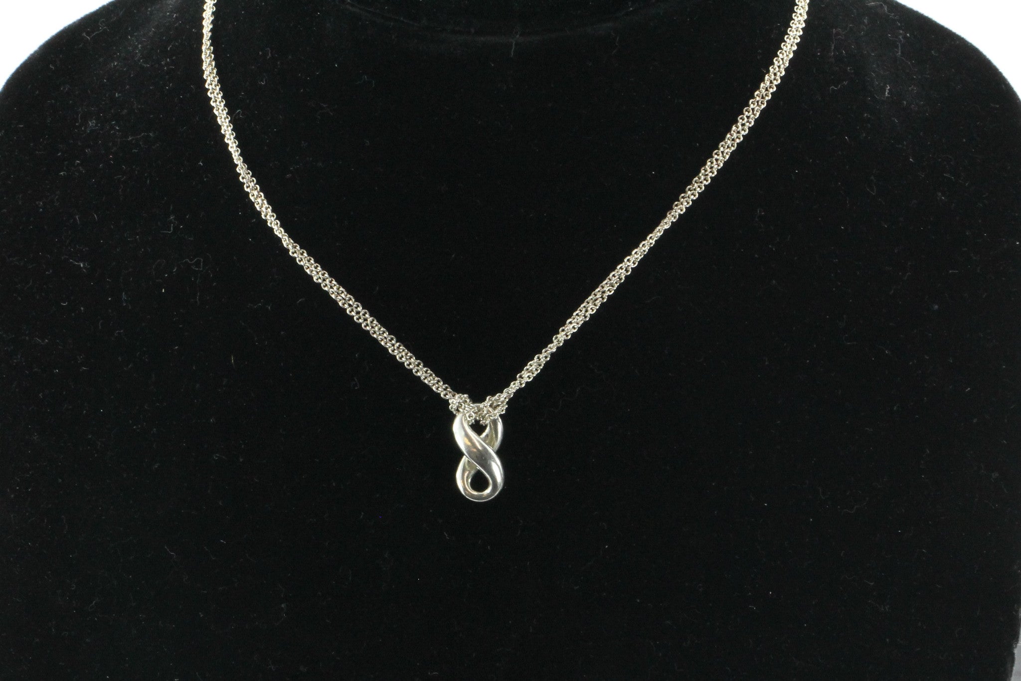 Tiffany & Co 925 Sterling Silver Double Chain Infinity Necklace - Queen May