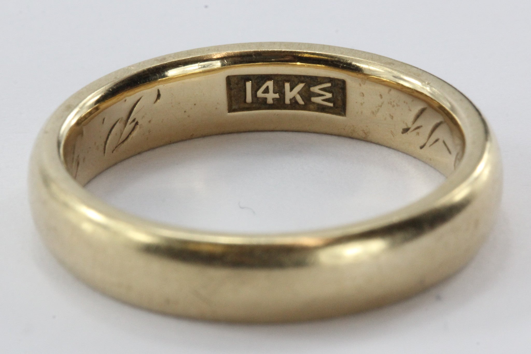 Antique Edwardian 14K Gold 1911 Dated Wedding Band - Queen May