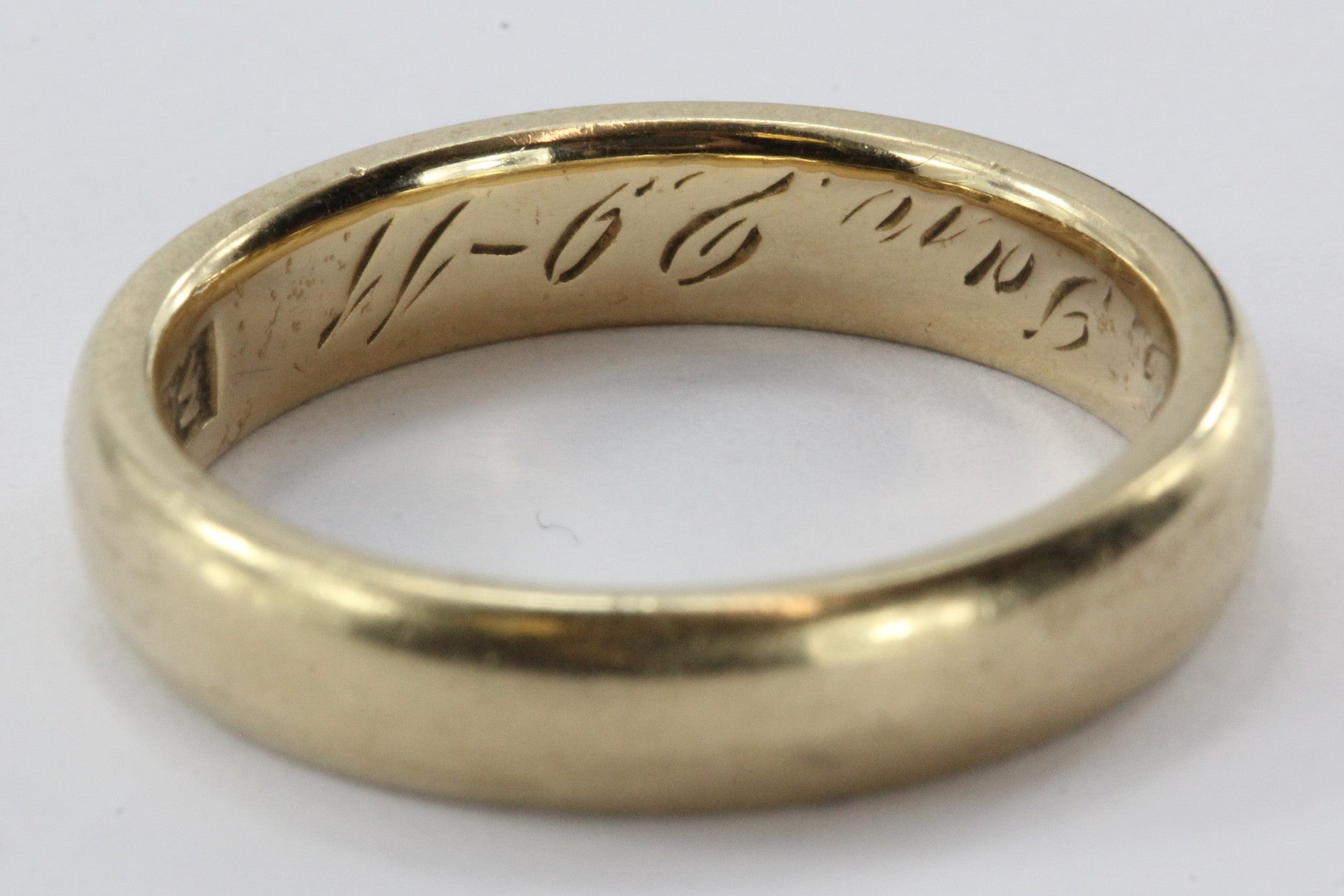 Antique Edwardian 14K Gold 1911 Dated Wedding Band - Queen May