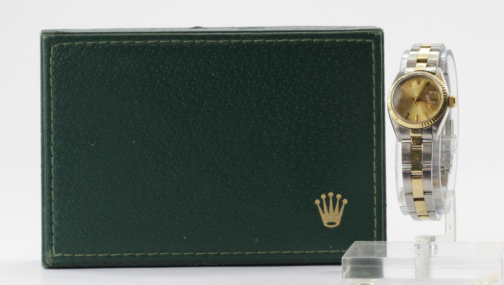 Rolex Ladies Steel & 14K Gold 6917 Oyster Perpetual Datejust Champagne Dial Watch - Queen May