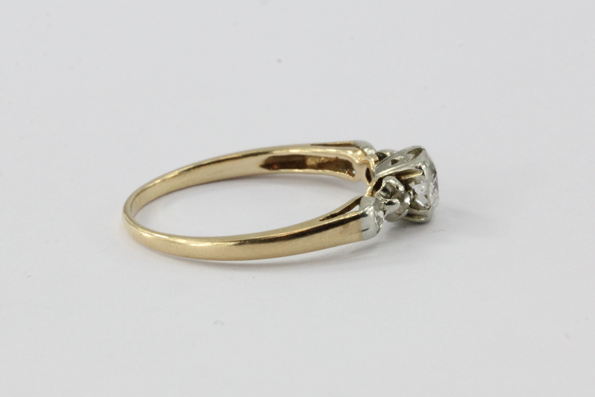 Antique 1/2 Carat Old European Diamond 14K Gold Engagement Ring - Queen May