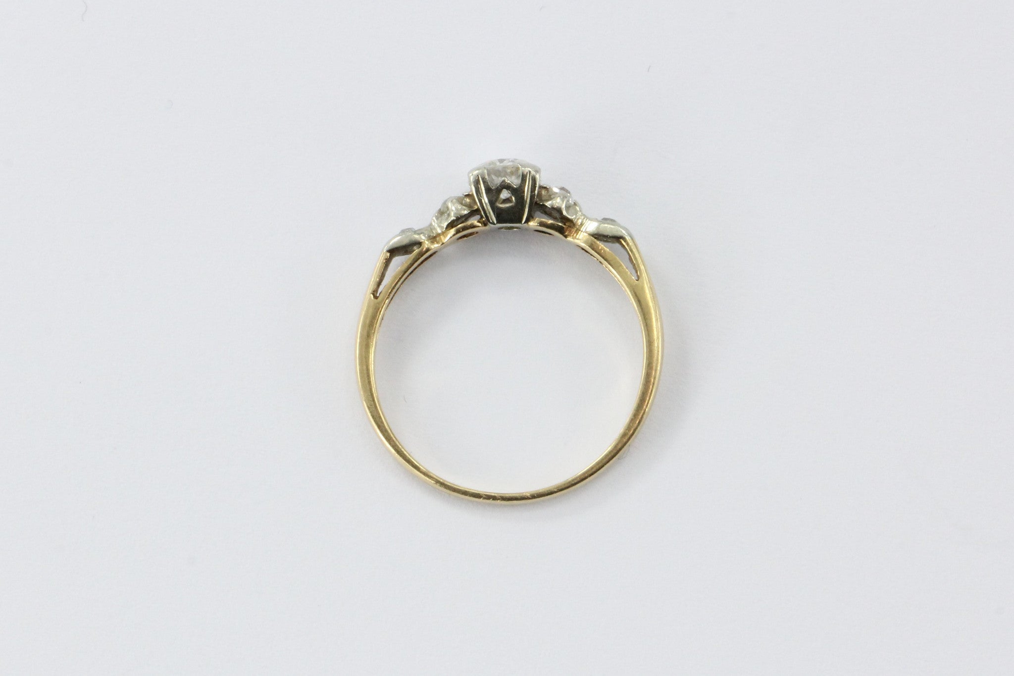Antique 1/2 Carat Old European Diamond 14K Gold Engagement Ring - Queen May