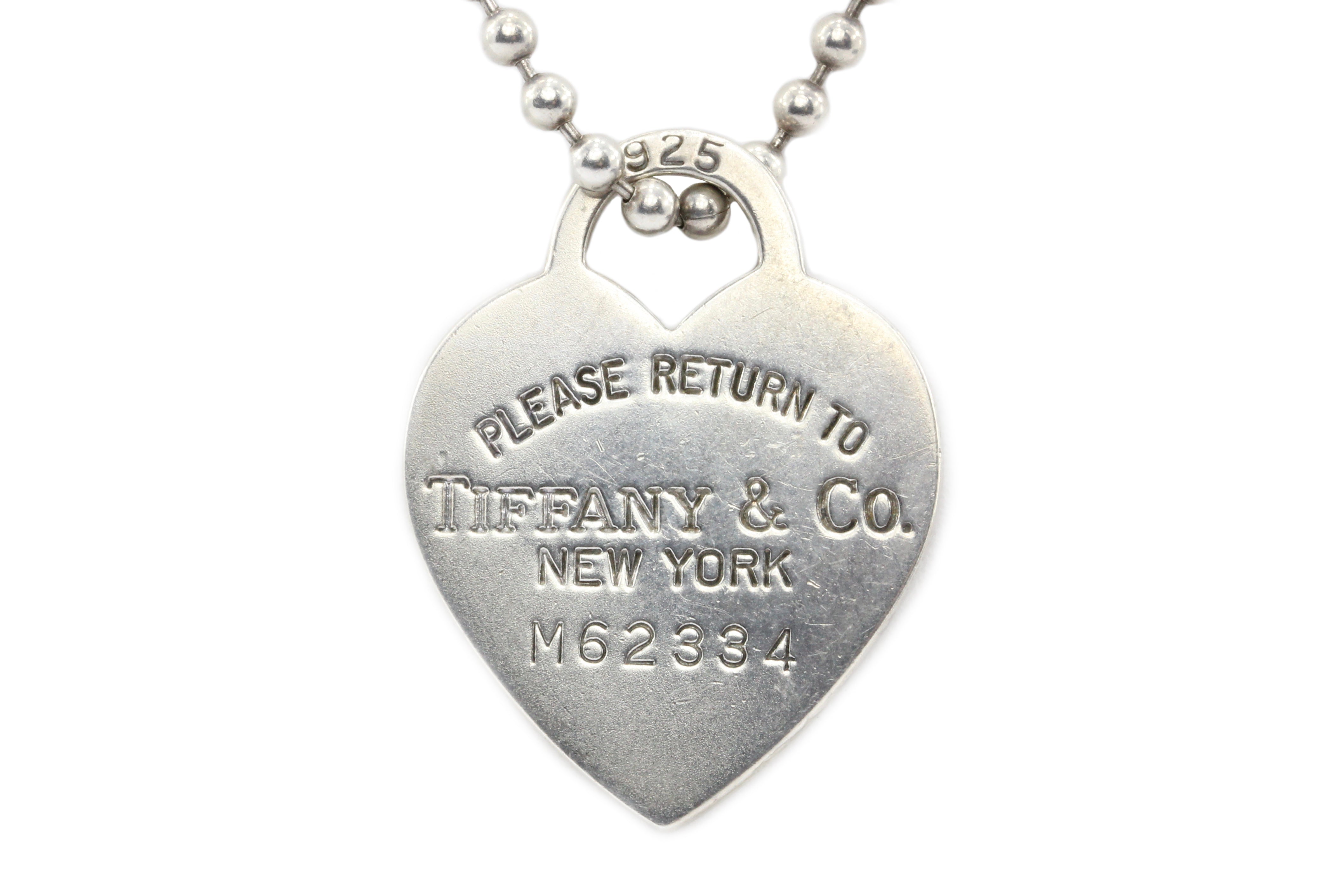 Tiffany & Co Sterling Silver Heart Tag Pendant Necklace - Queen May