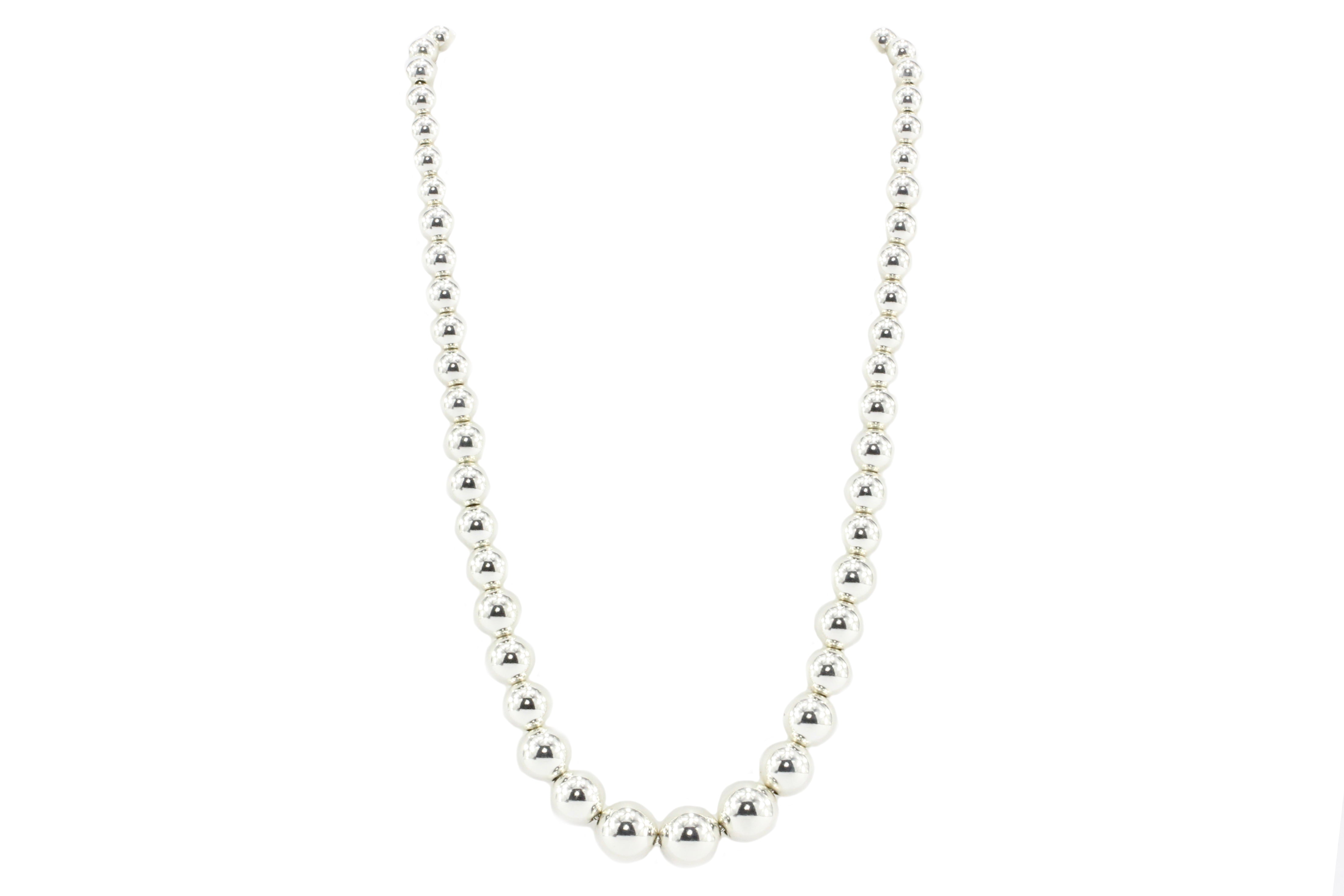 Tiffany & Co Sterling Silver Hardware Graduated Ball Necklace - Queen May