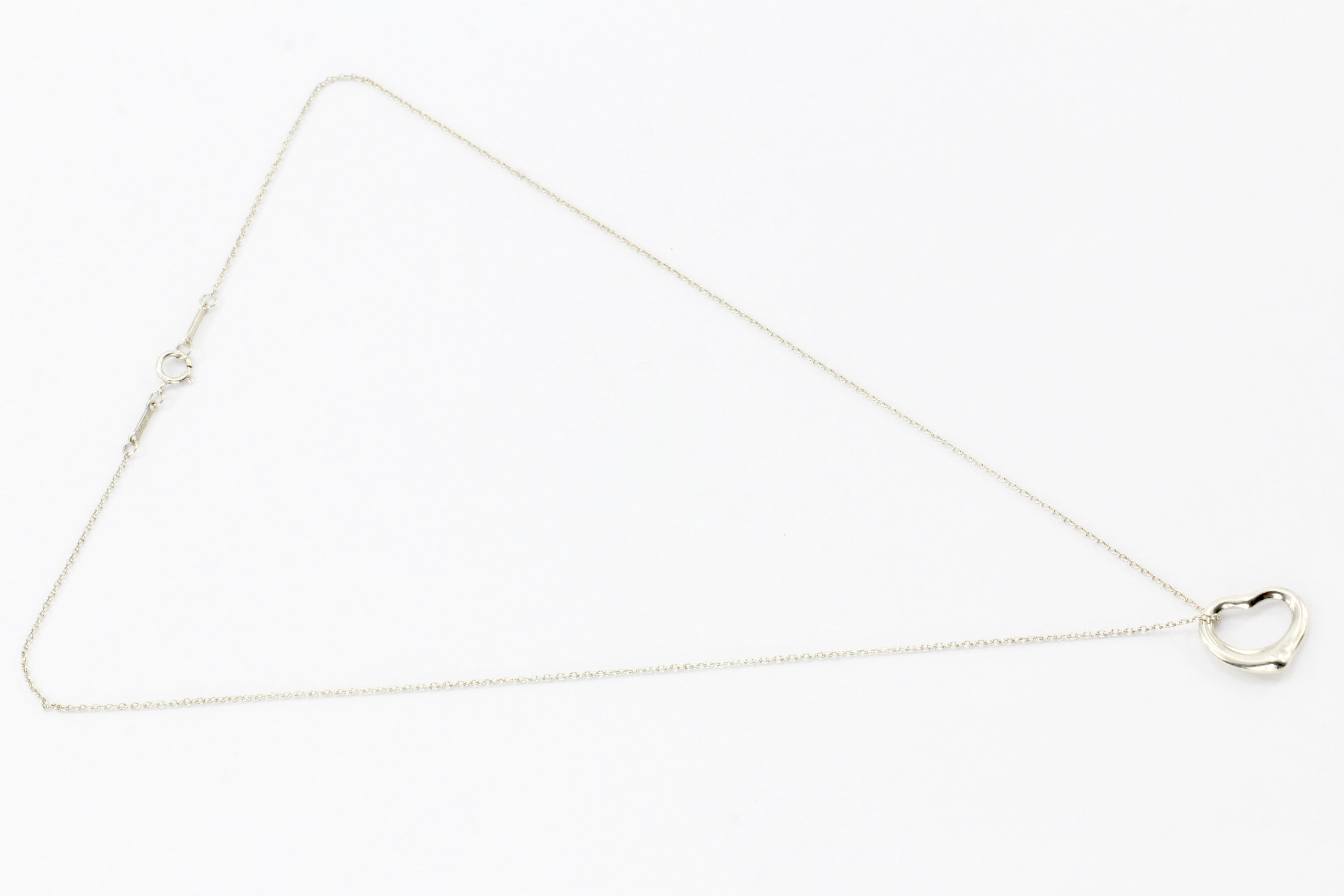Tiffany & Co. Sterling Silver Elsa Peretti Open Heart Pendant Necklace - Queen May