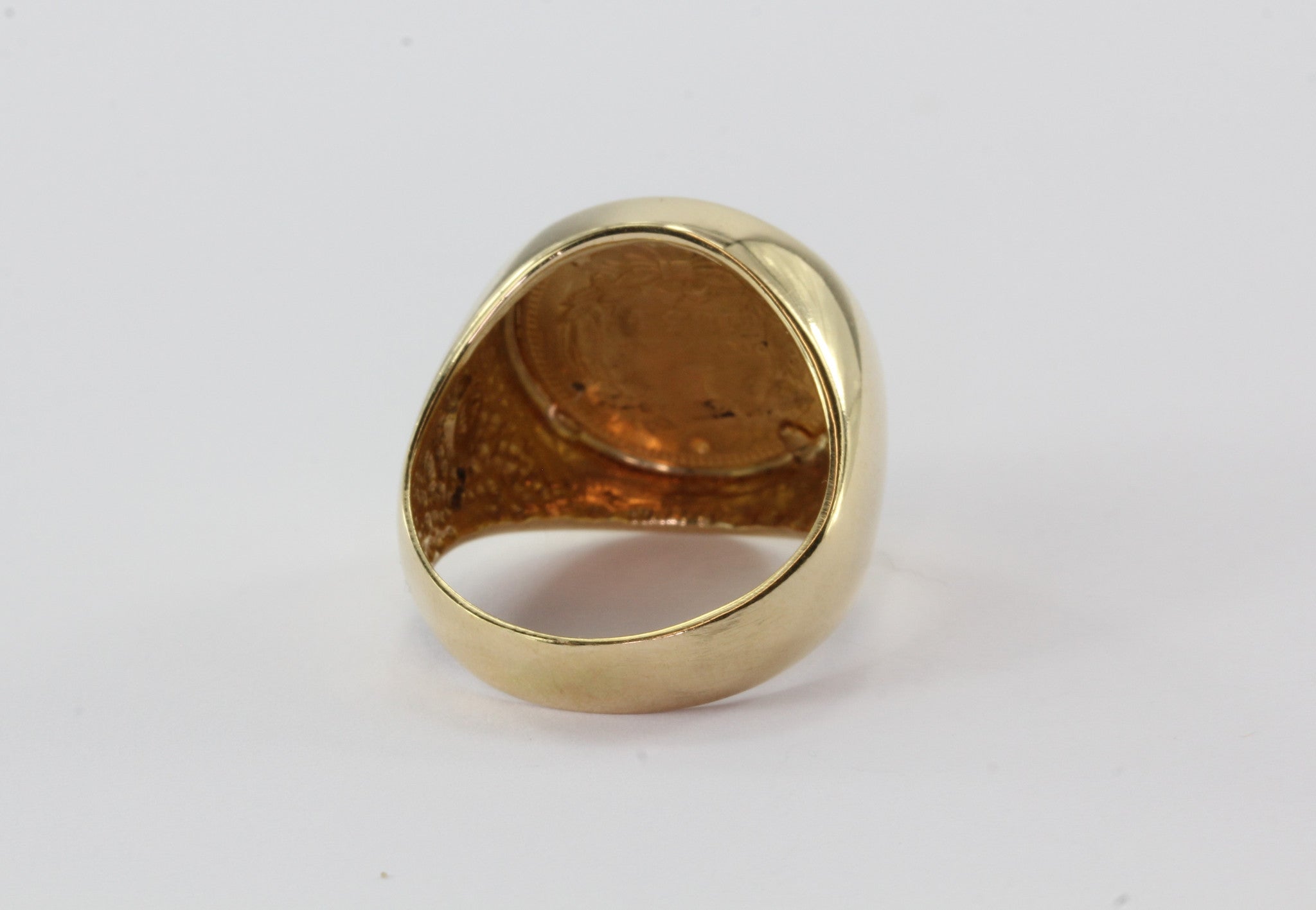 1854 US Gold $1 Dollar Indian Princess set in 14K Gold Ring Size 7.5 - Queen May