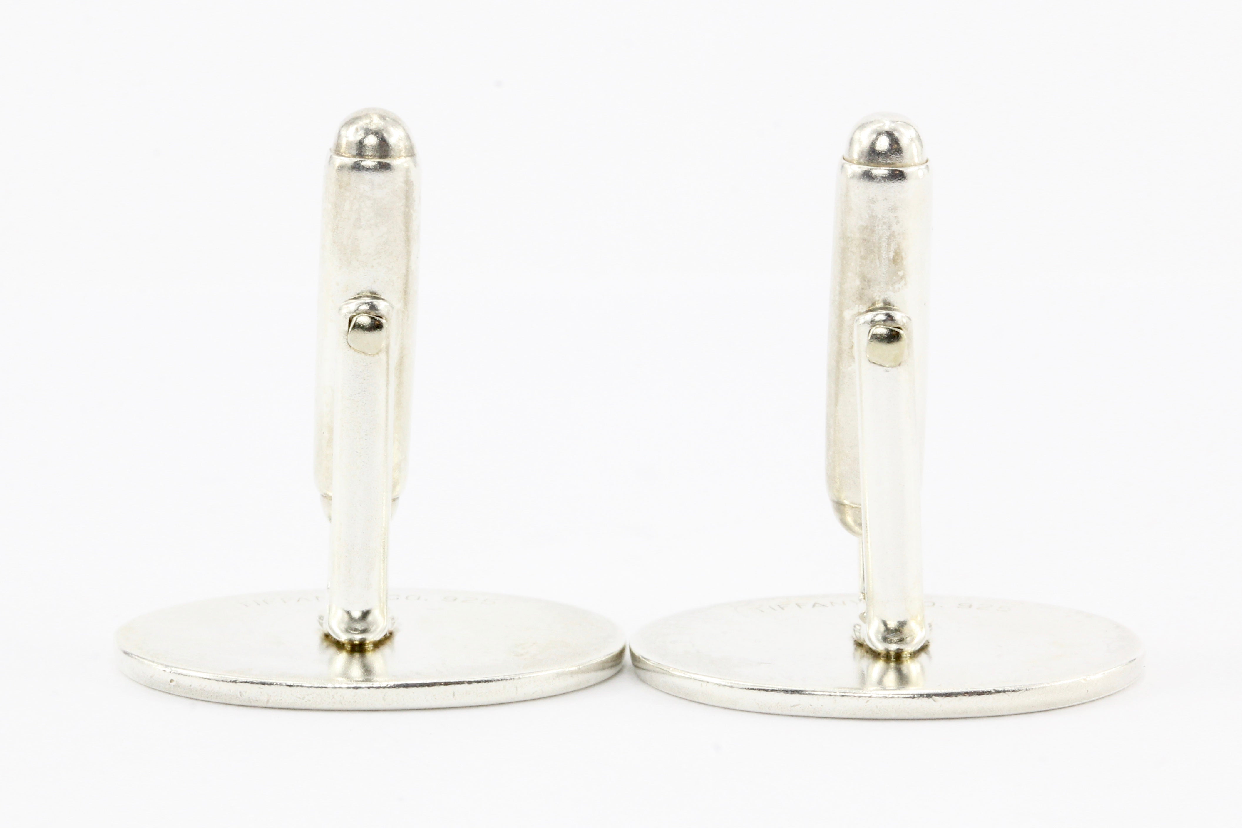 Tiffany & Co. Sterling Silver Blue Enamel Cufflinks - Queen May