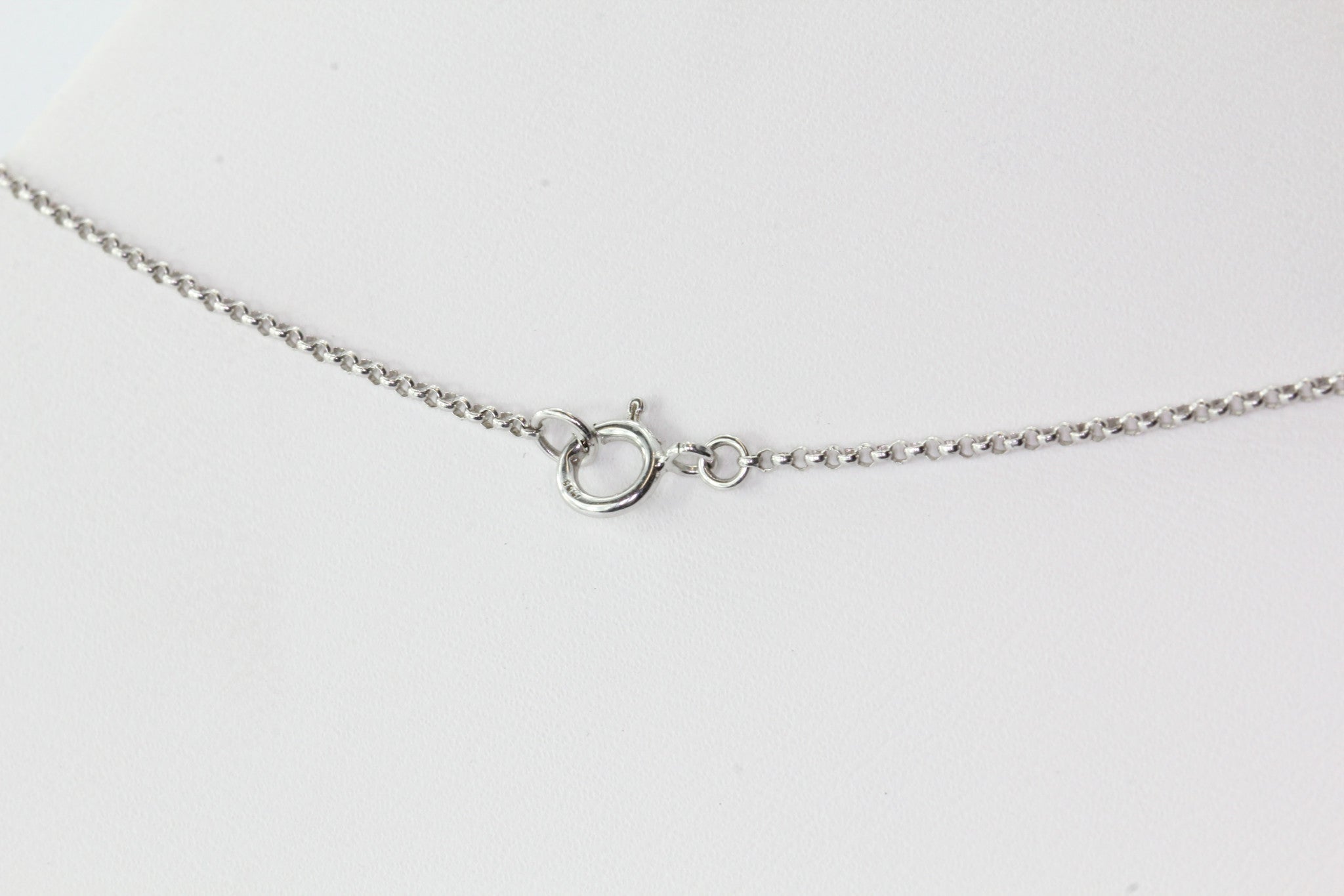 14K White Gold Natural Sapphire & Diamond Necklace - Queen May