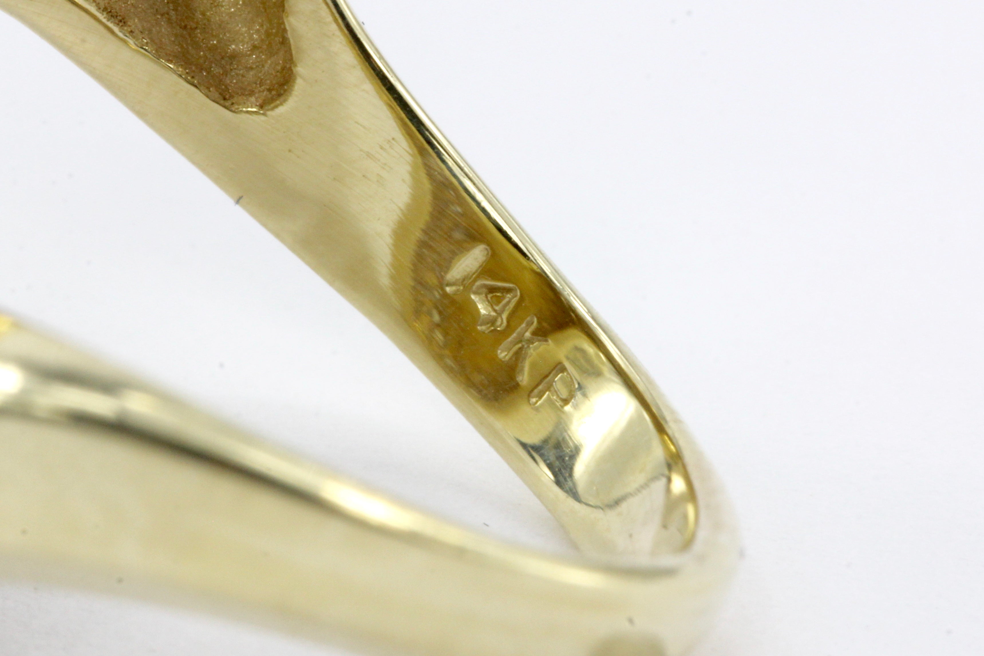 Modernist 14K Yellow Gold Diamond Swirl Ring - Queen May