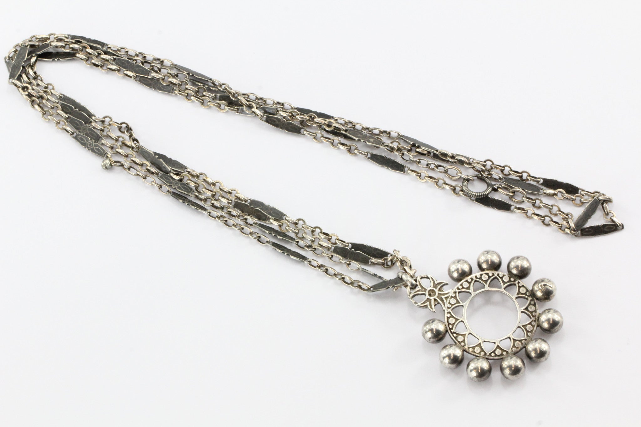 Antique French Gothic Arts & Crafts 800 Necklace - Queen May