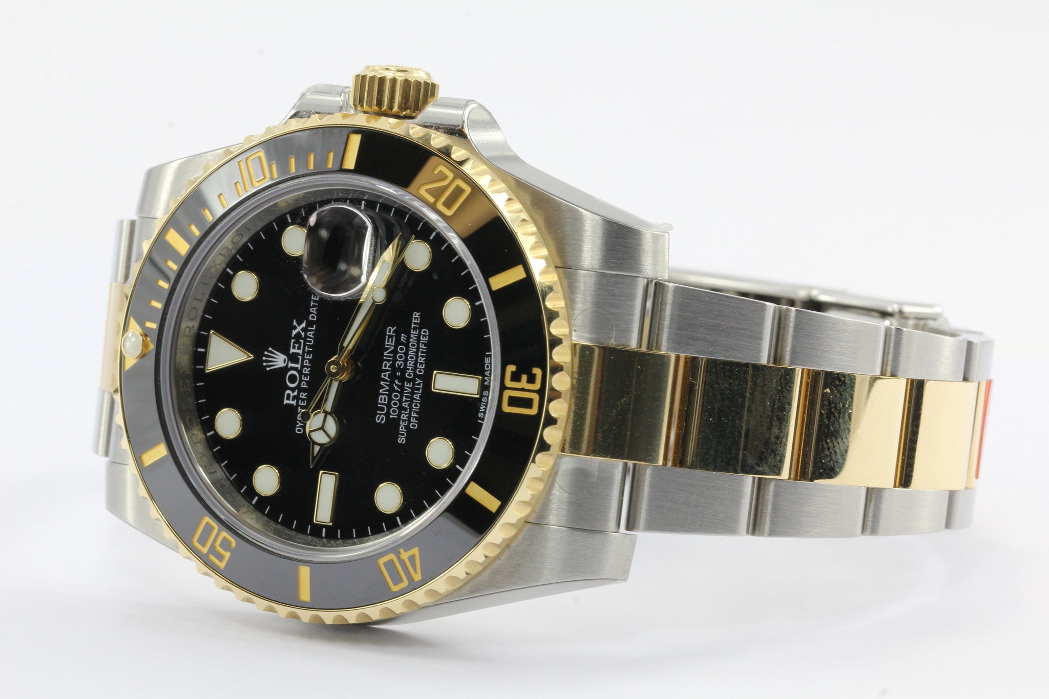 Rolex Black Dial Submariner Stainless 18K Gold Oyster Automatic Watch 116613 - Queen May