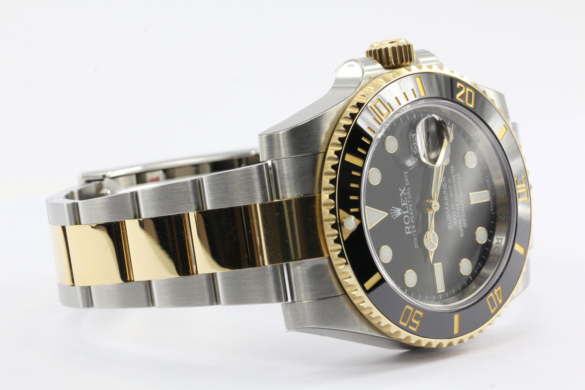 Rolex Black Dial Submariner Stainless 18K Gold Oyster Automatic Watch 116613 - Queen May