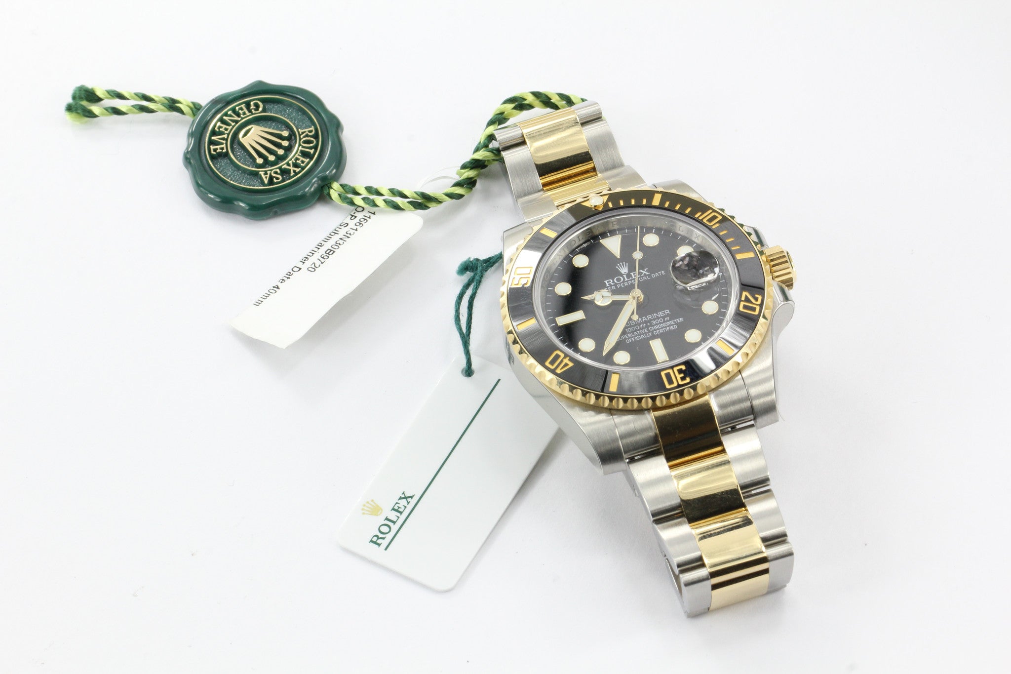Rolex Black Dial Submariner Stainless 18K Gold Oyster Automatic Watch 116613 - Queen May