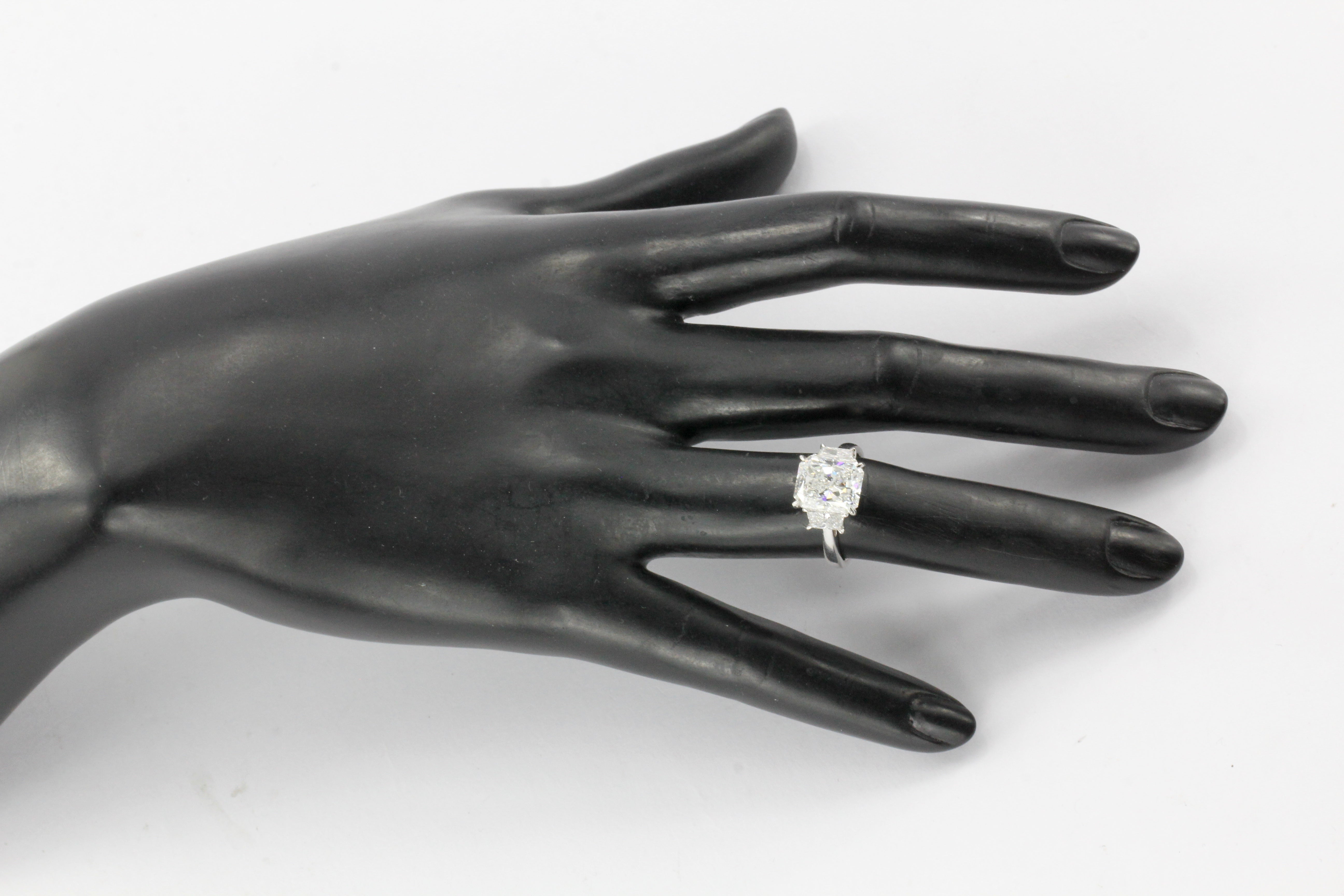 Platinum 4.01CT Radiant Cut Diamond Engagement Ring - Queen May