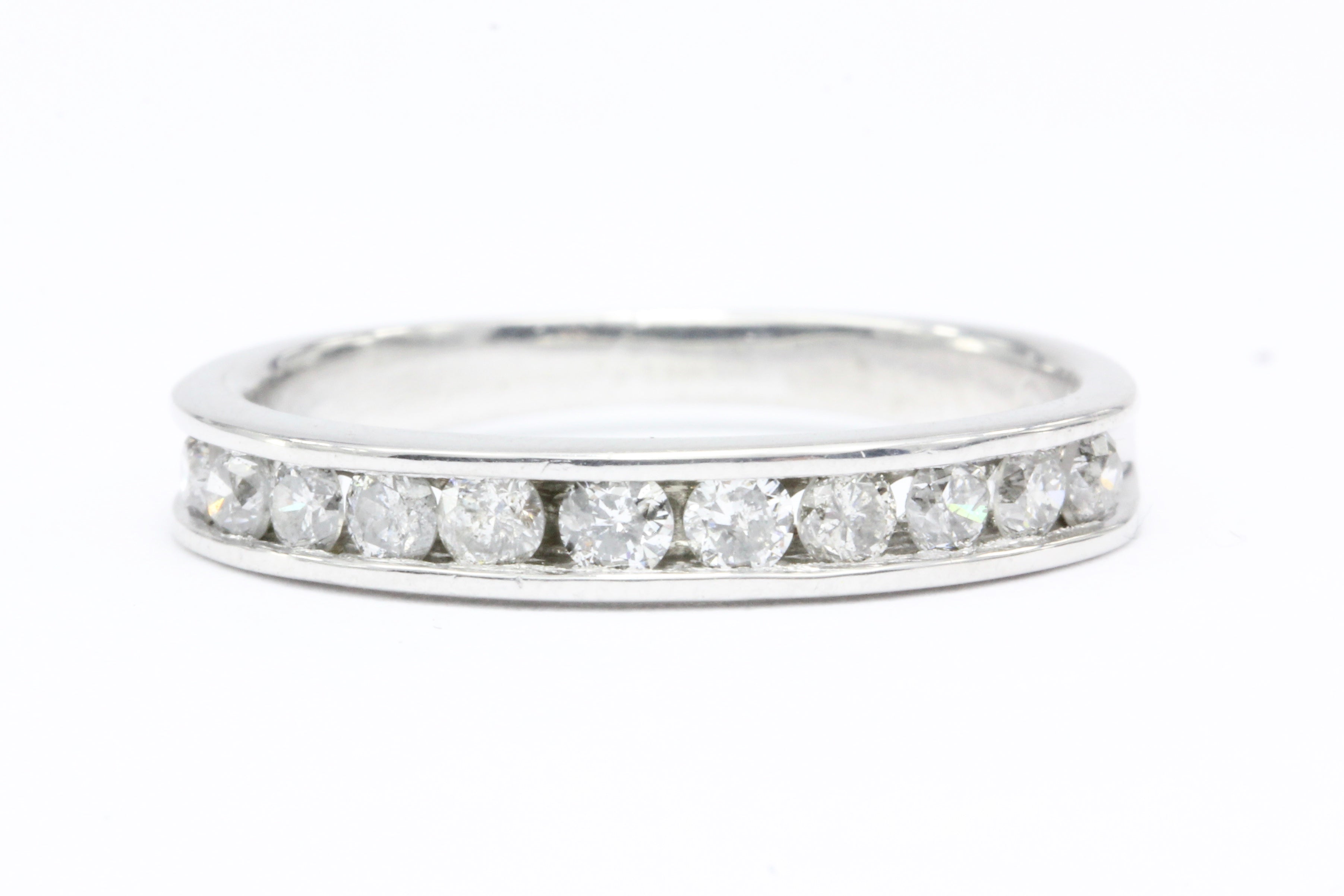 Platinum .5CTW Diamond Half Eternity Band - Queen May