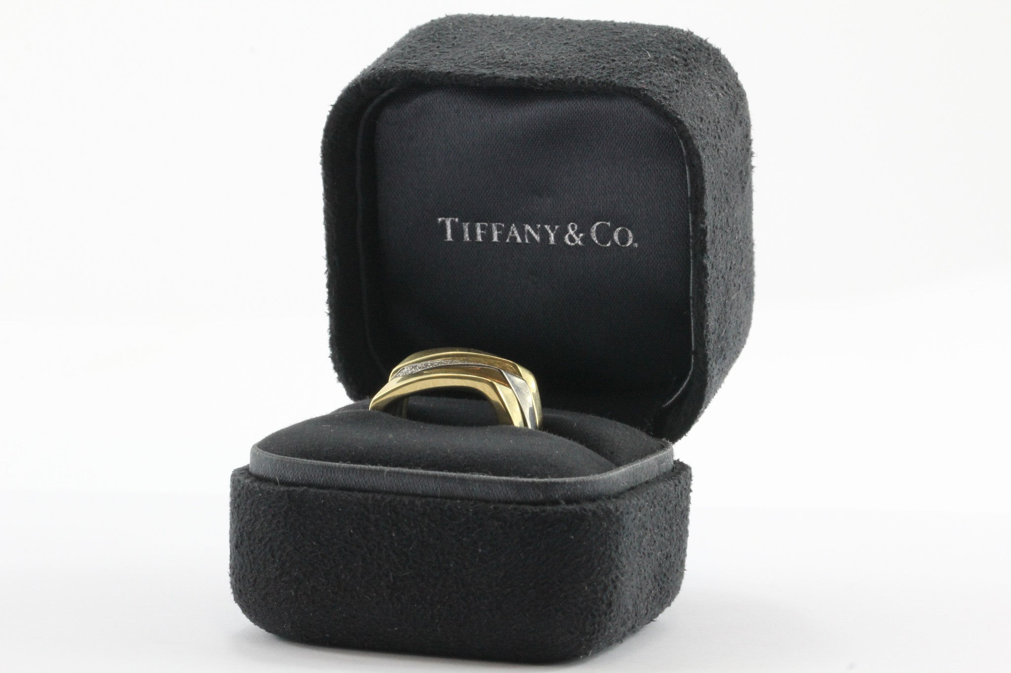 Set of 3 Tiffany & Co 750 18K White & Yellow Gold Frank Gehry Torque Ring Bands - Queen May