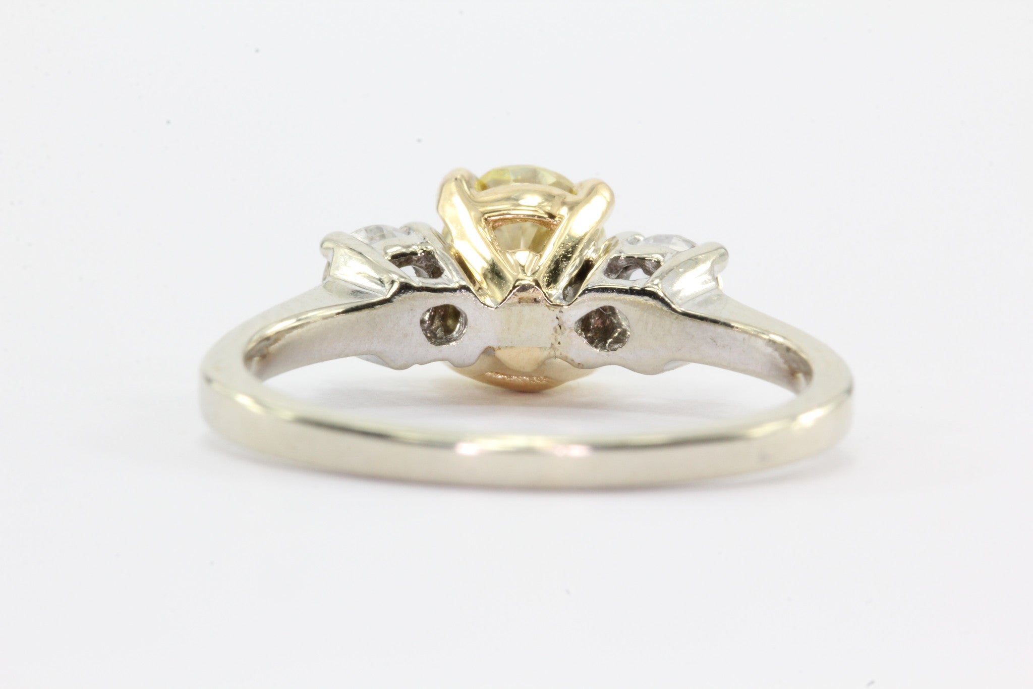GIA 1.01 Fancy Intense Yellow Oval Cut Diamond Engagement 14K Gold Ring - Queen May