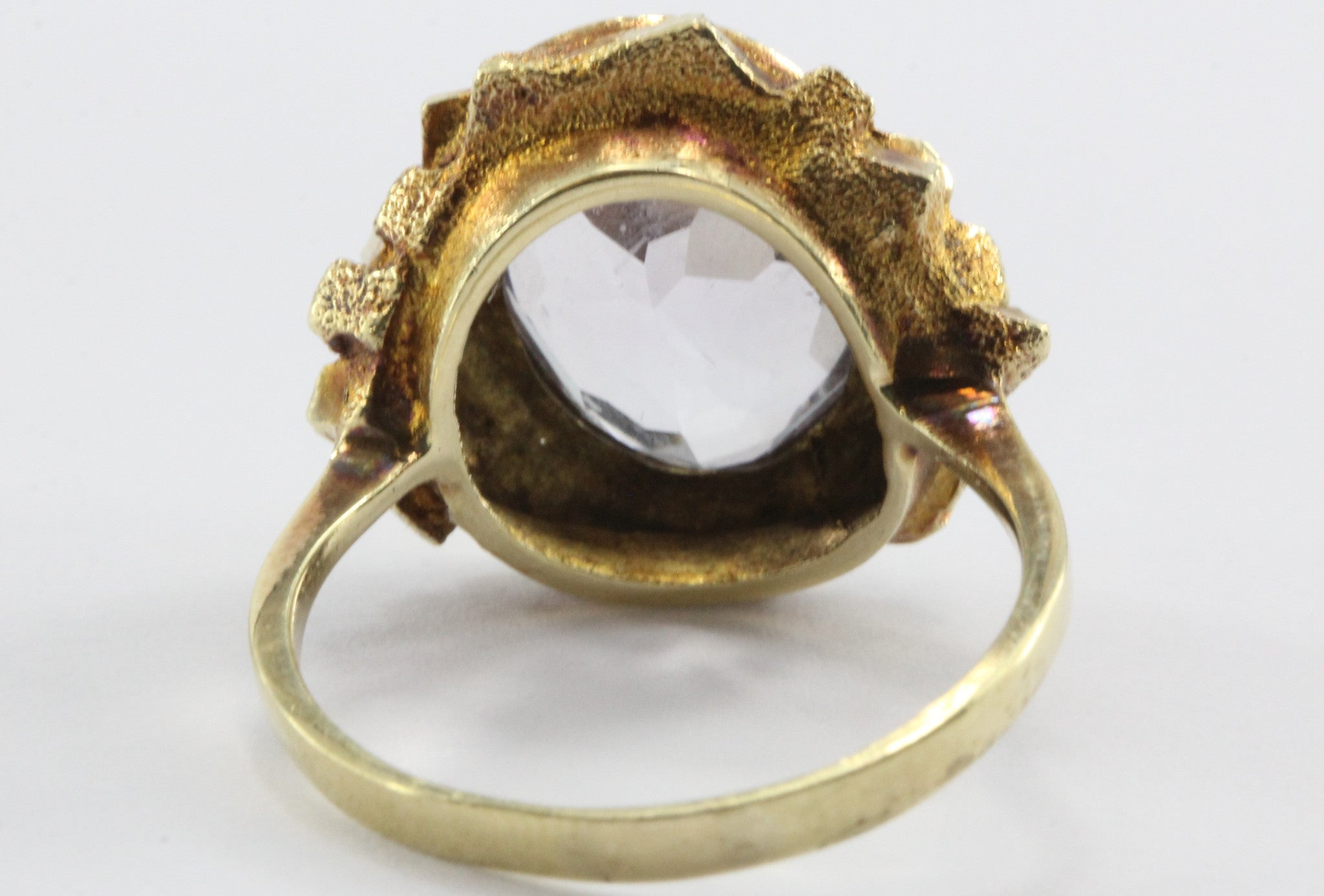 Vintage 14K Gold Spain 5.25 Carat Lilac Purple Amethyst Ring - Queen May