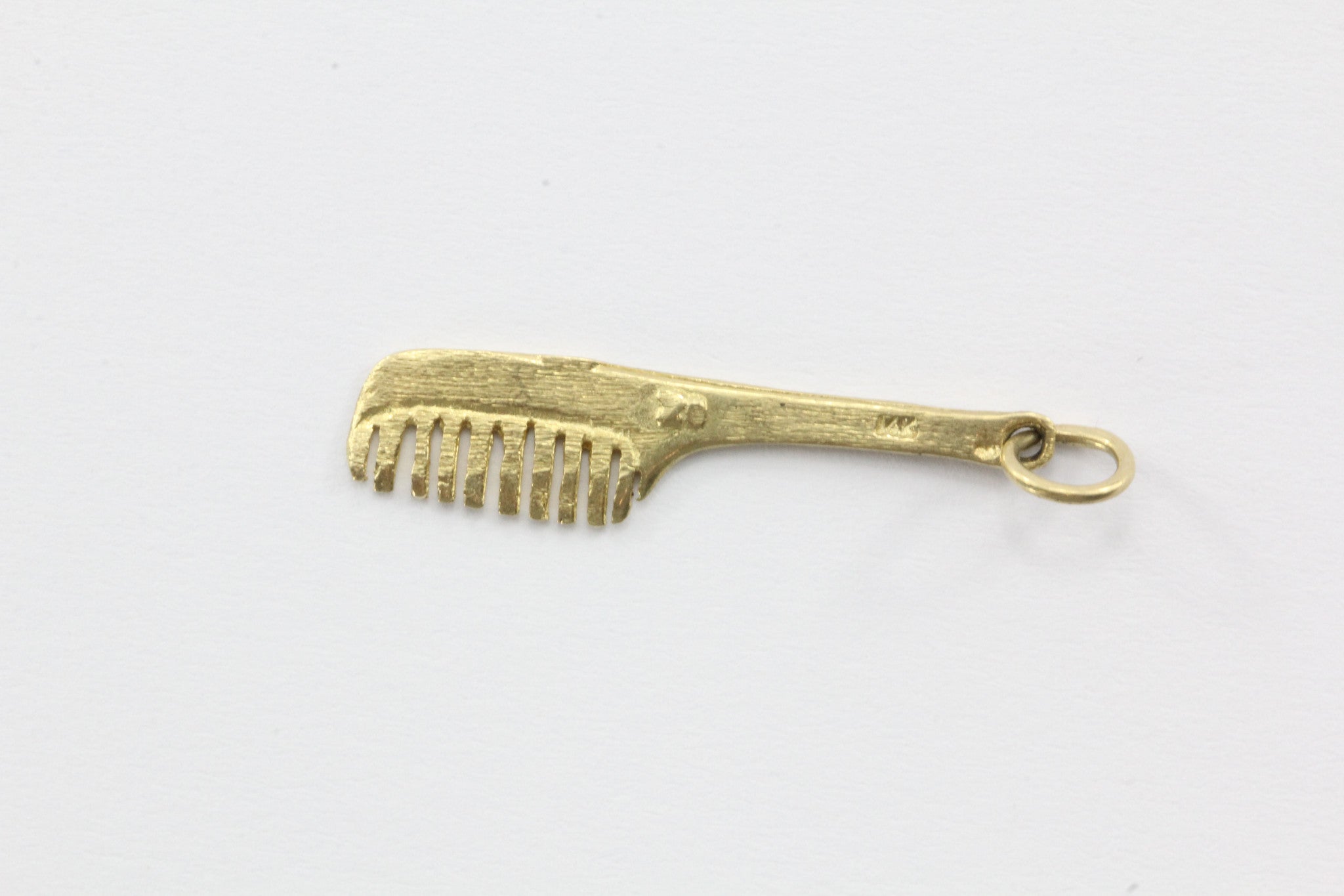 Vintage 14K Gold Hair Comb Charm - Queen May