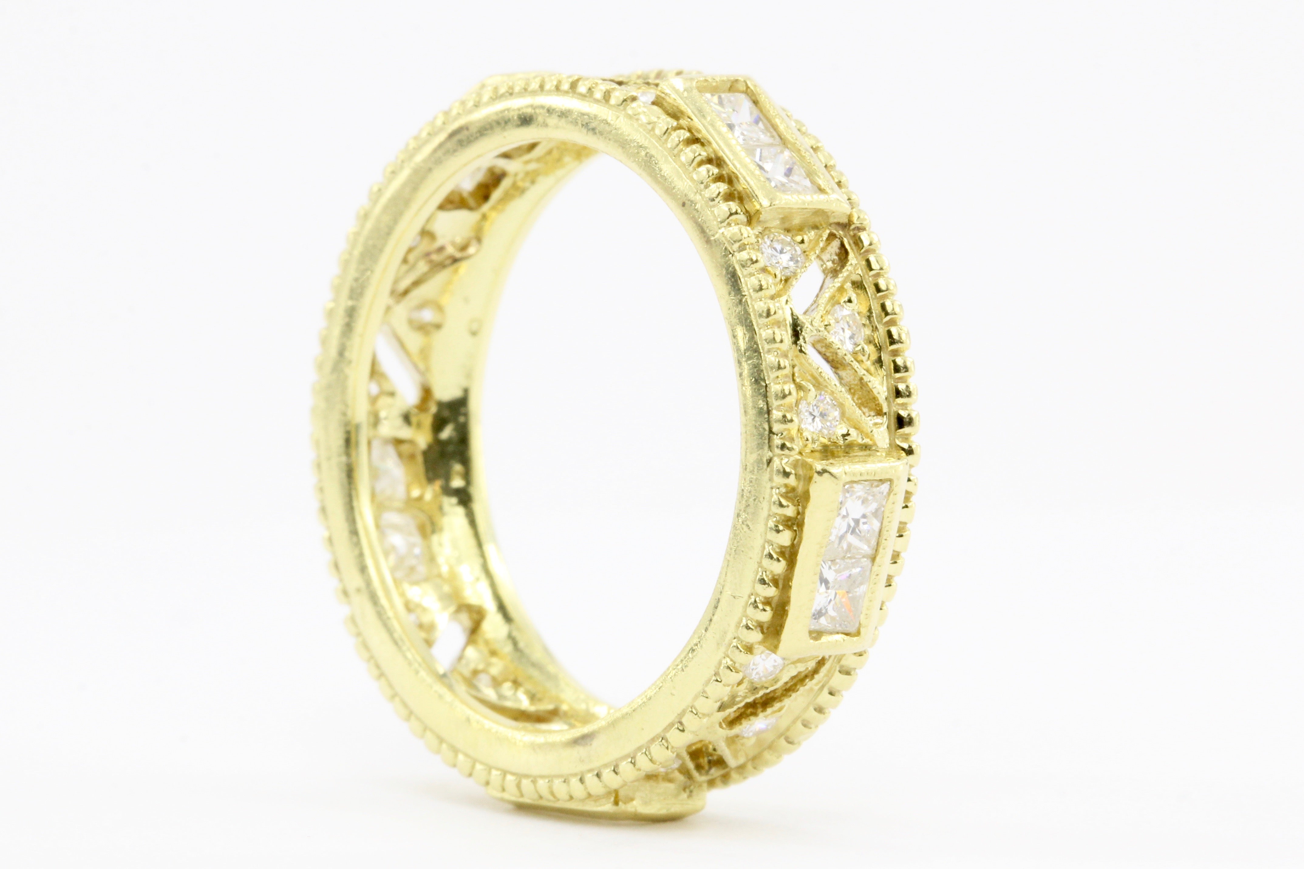 18K Yellow Gold Modern Eternity Band 1.7 CTW - Queen May