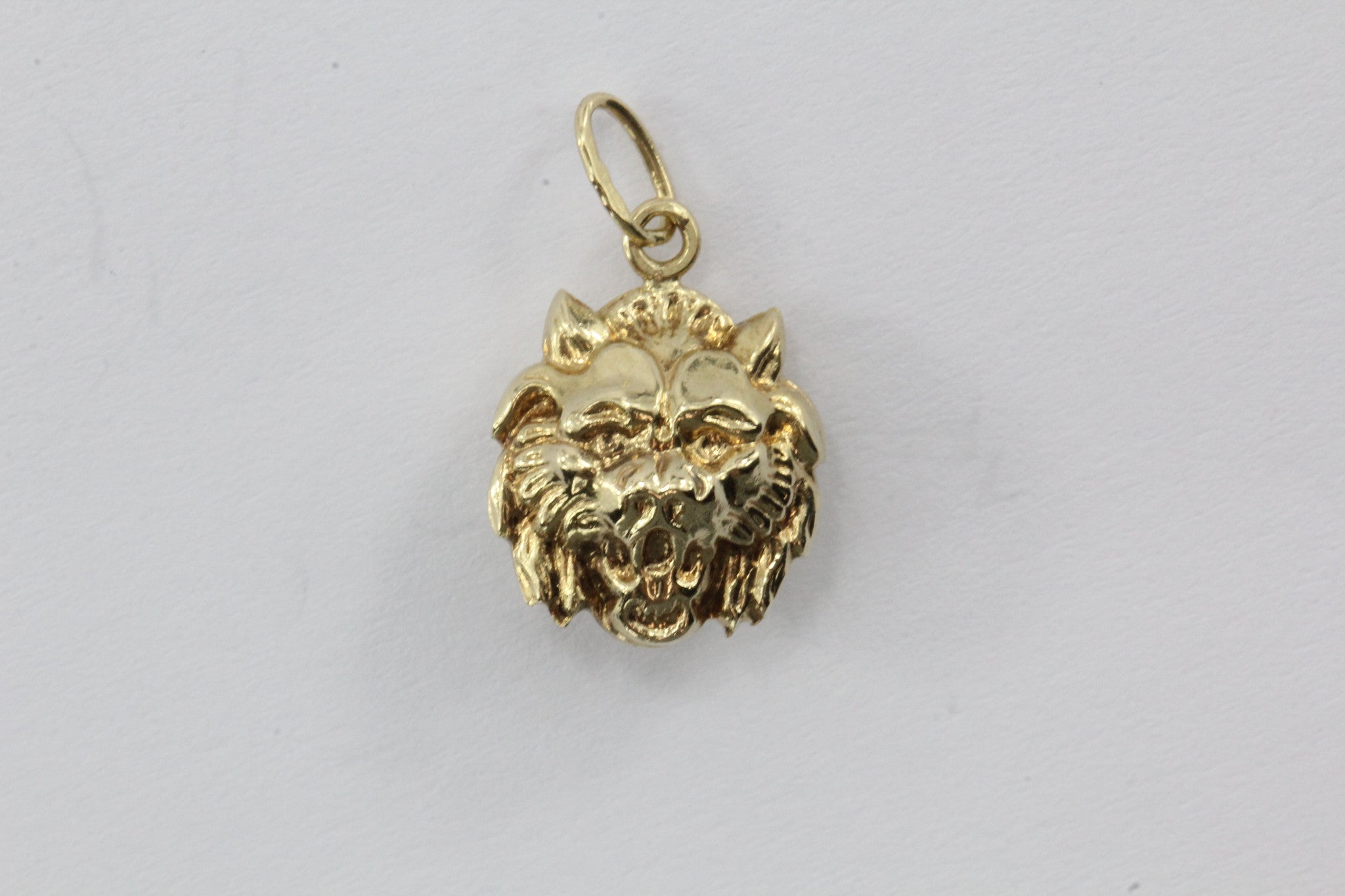 Vintage 14K Gold Double Sided Bobcat Head Charm - Queen May