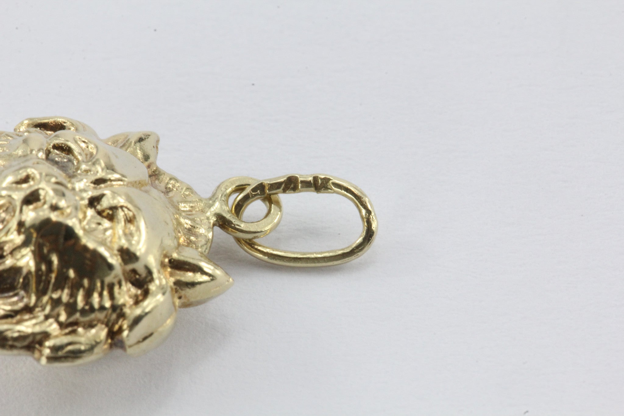 Vintage 14K Gold Double Sided Bobcat Head Charm - Queen May