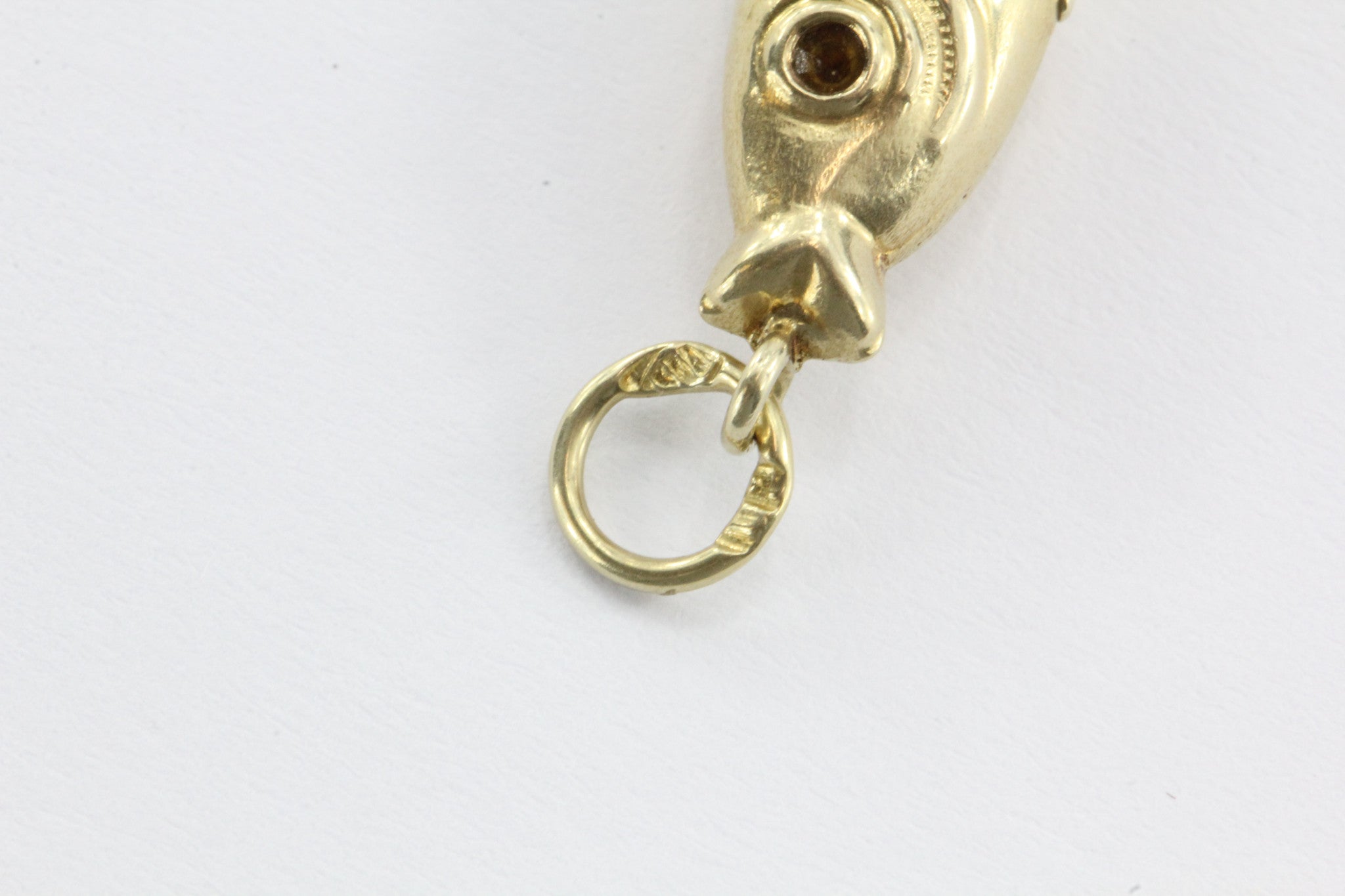 Vintage 18K Gold Reticulated Fish Charm - Queen May