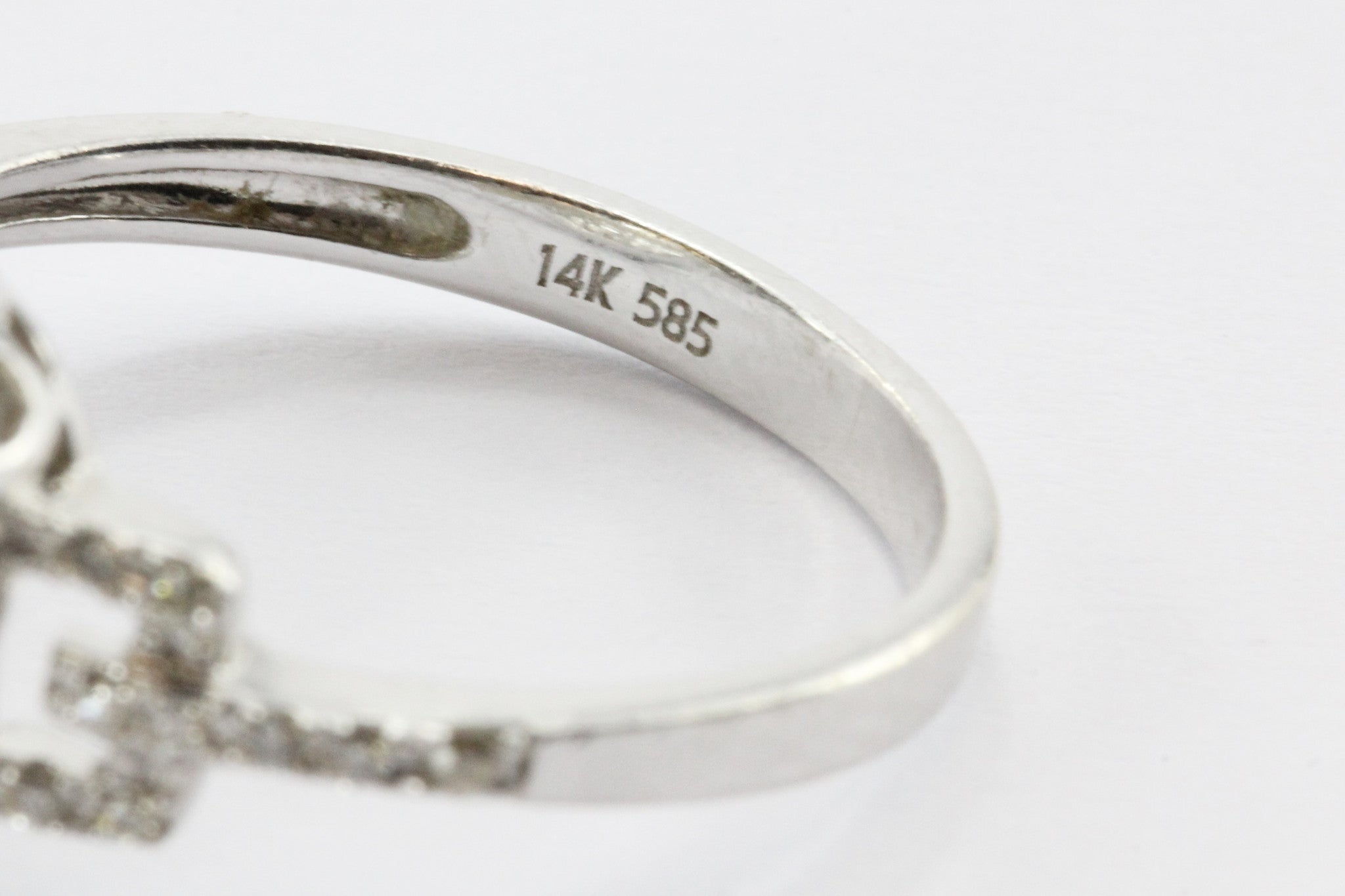 14K White Gold .55 CTW Diamond Engagement Ring - Queen May