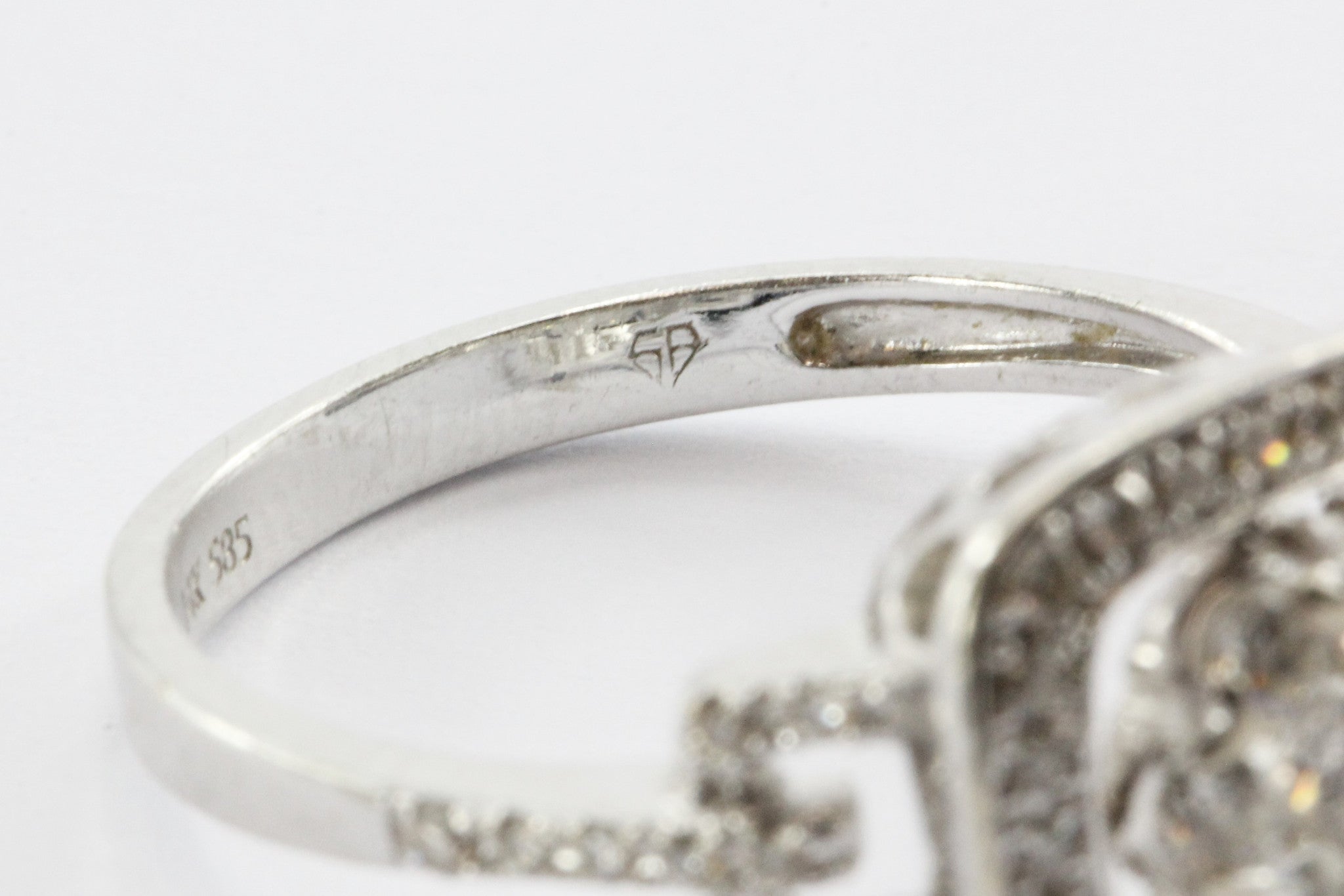14K White Gold .55 CTW Diamond Engagement Ring - Queen May