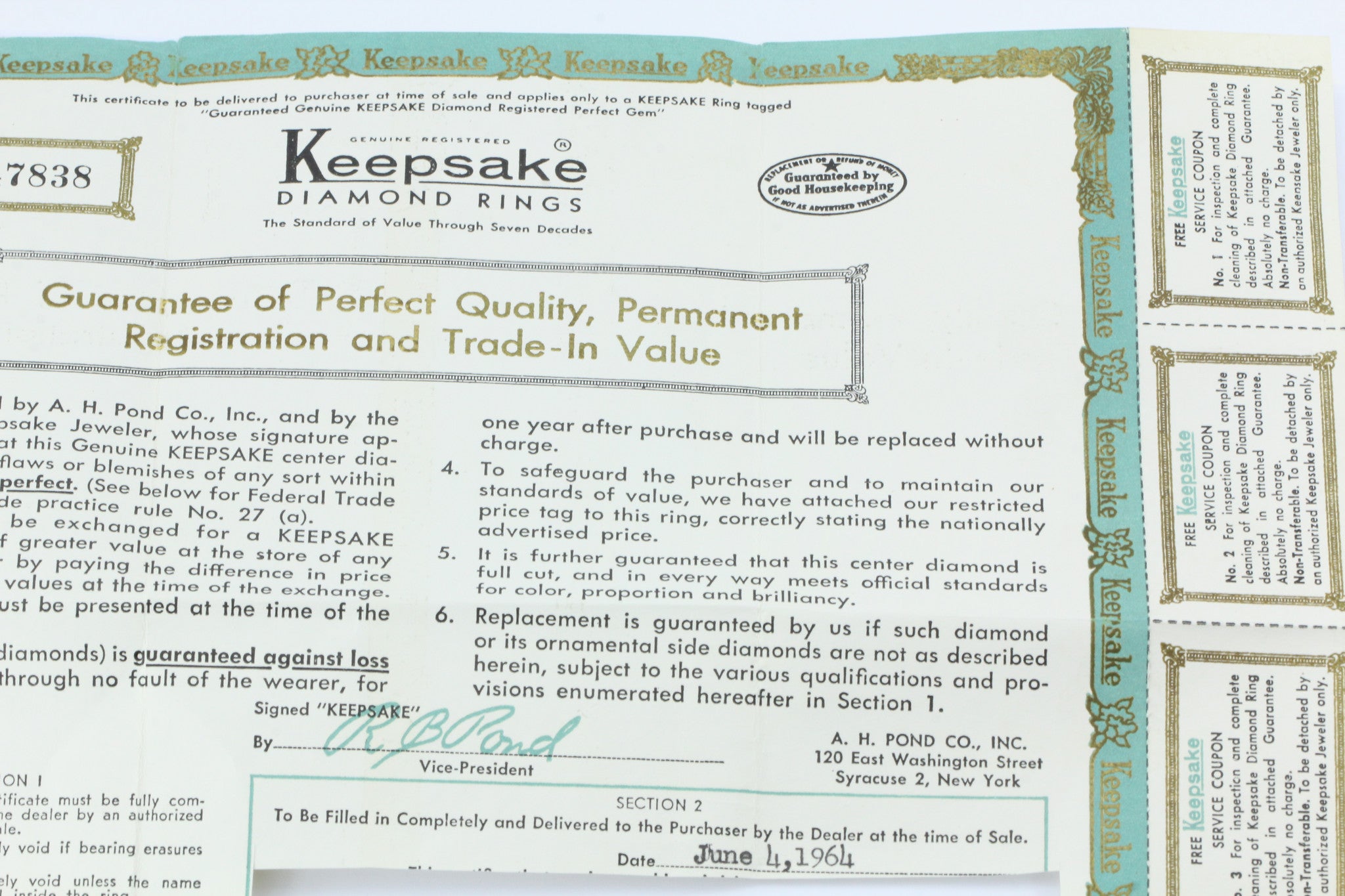 Vintage 14K White Gold & 1/4 Carat Diamond Engagement Wedding Ring Set 1964 - Queen May