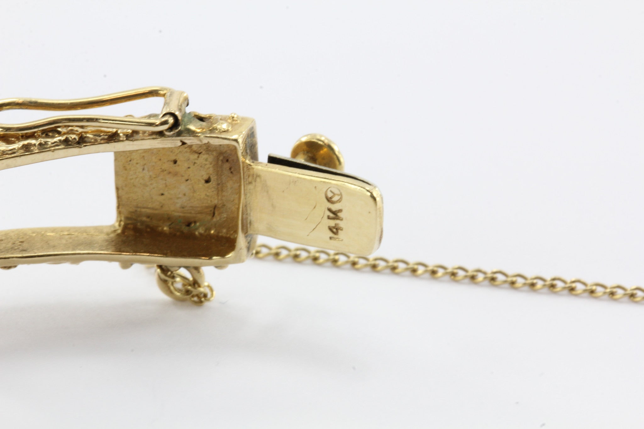 Victorian Revival 14K Gold Opal Bangle Bracelet 7 CTW - Queen May