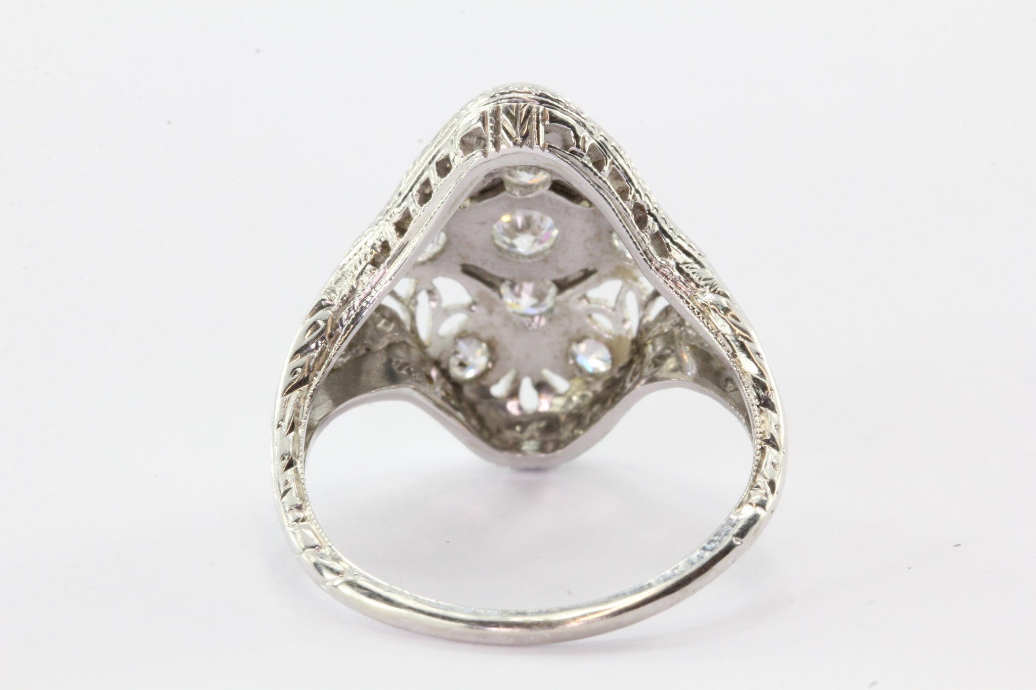 Art Deco Platinum Old European Cut Diamond Engagement Ring - Queen May