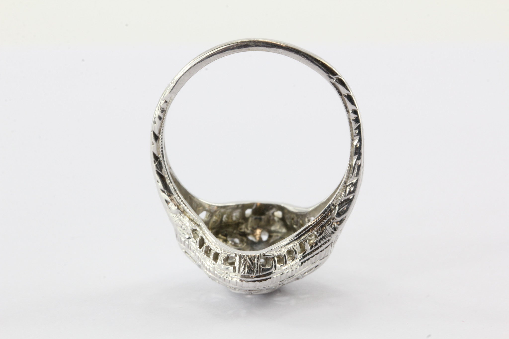 Art Deco Platinum Old European Cut Diamond Engagement Ring - Queen May