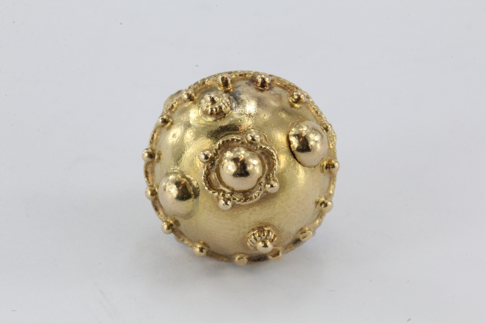 Antique 18K Gold & Deep Royal Blue Stone Etruscan Revival Pendant / Charm - Queen May