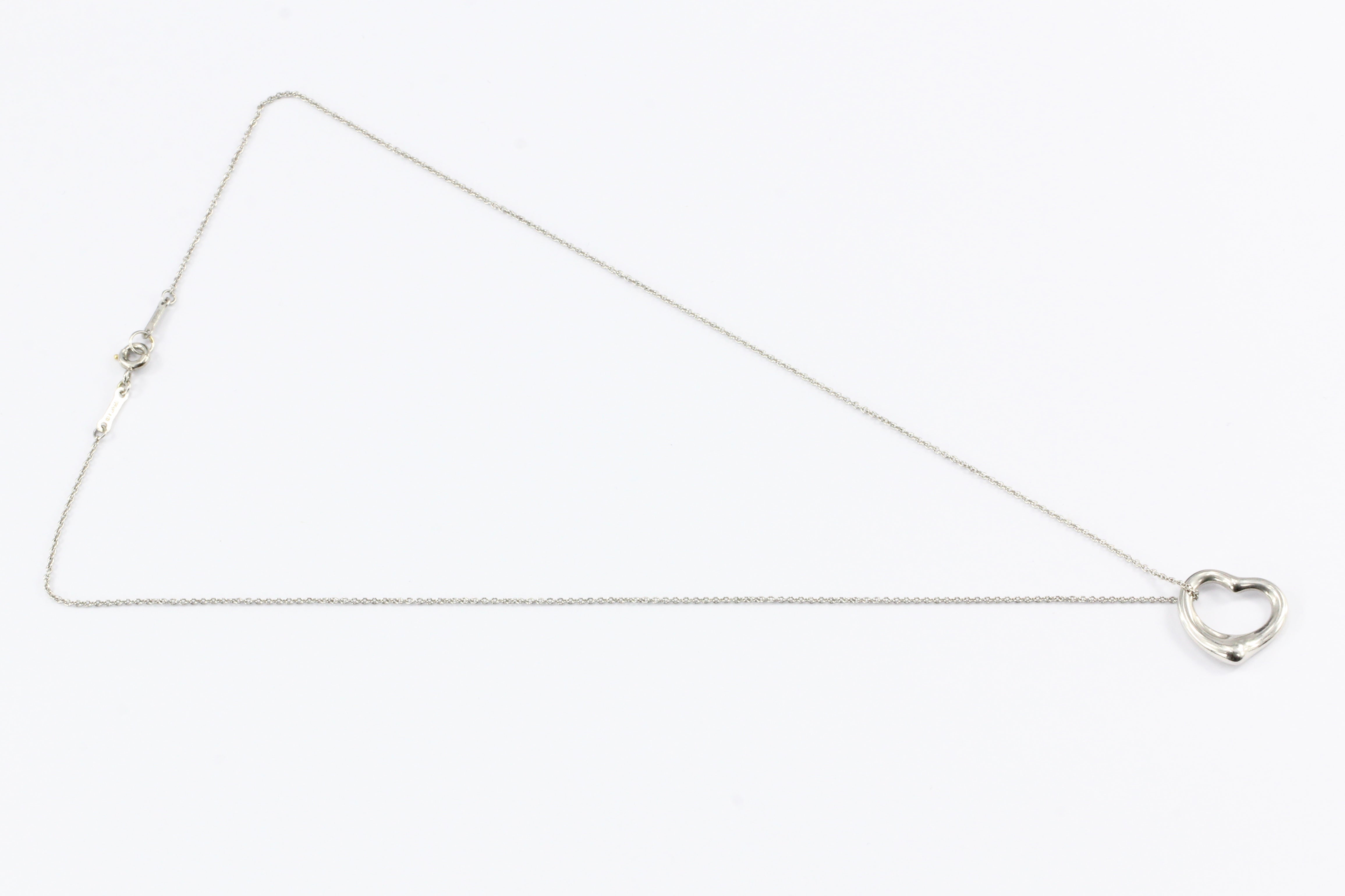 Tiffany & Co Platinum Elsa Peretti Open Heart Necklace 16" - Queen May