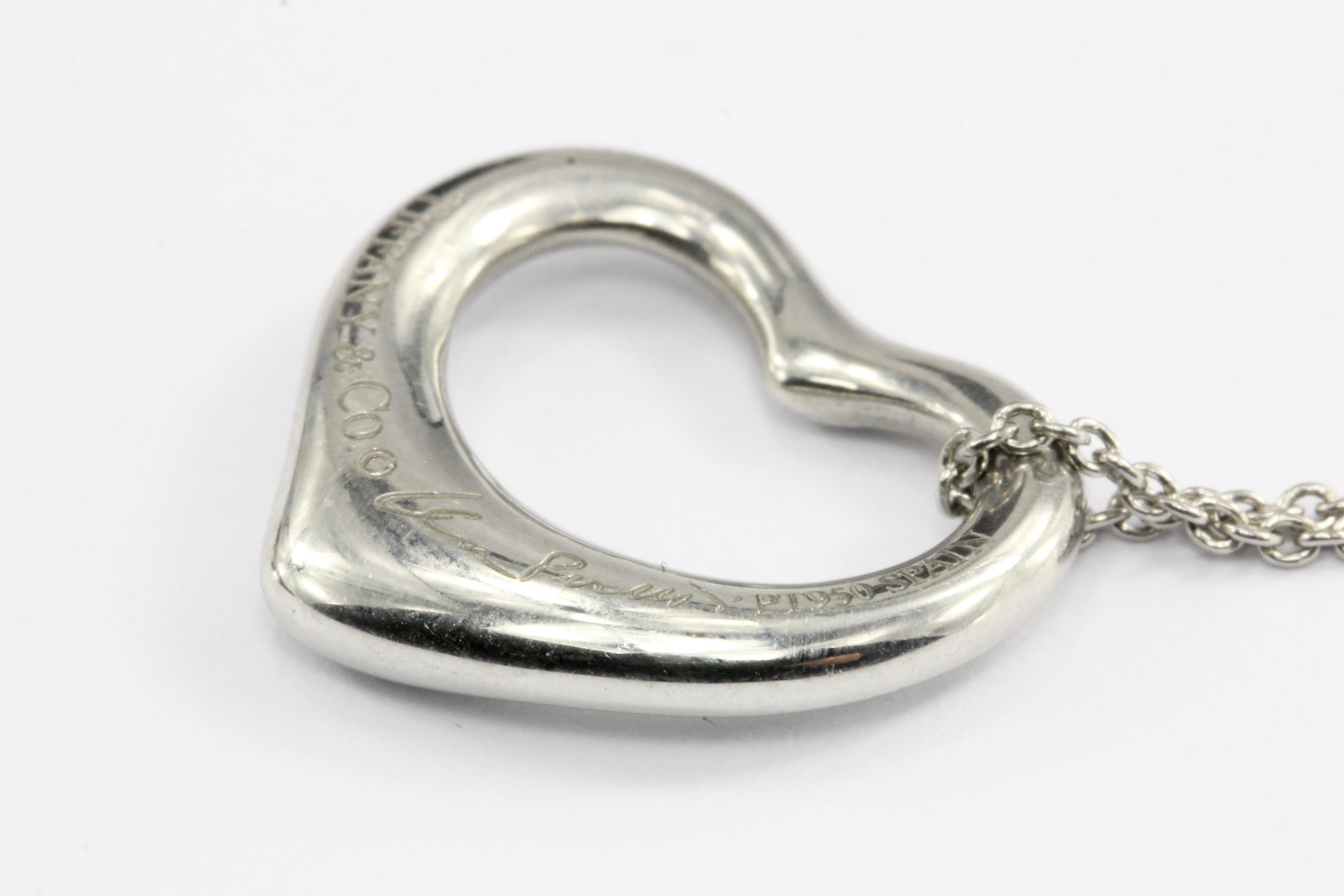 Tiffany & Co Platinum Elsa Peretti Open Heart Necklace 16" - Queen May
