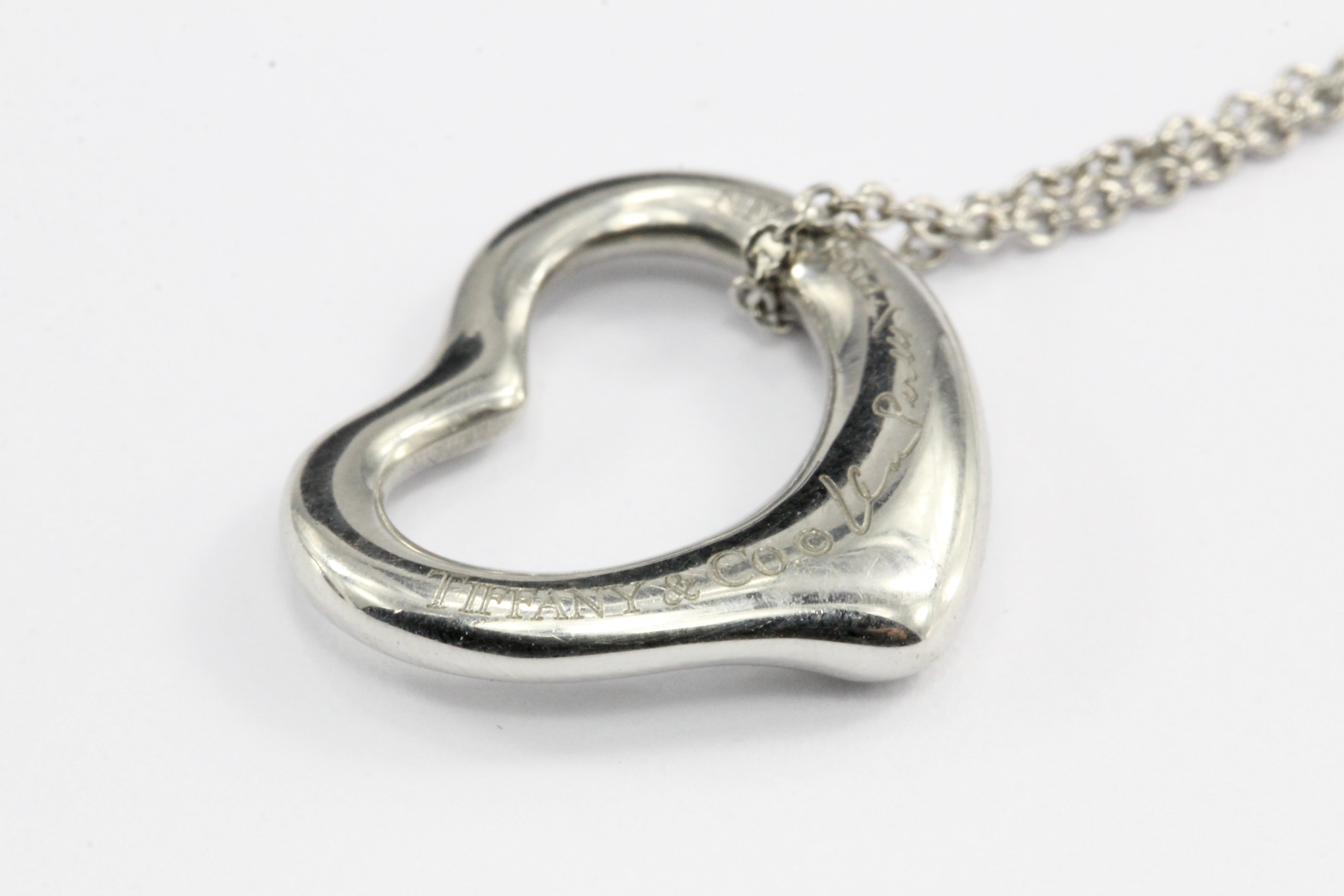 Tiffany & Co Platinum Elsa Peretti Open Heart Necklace 16" - Queen May