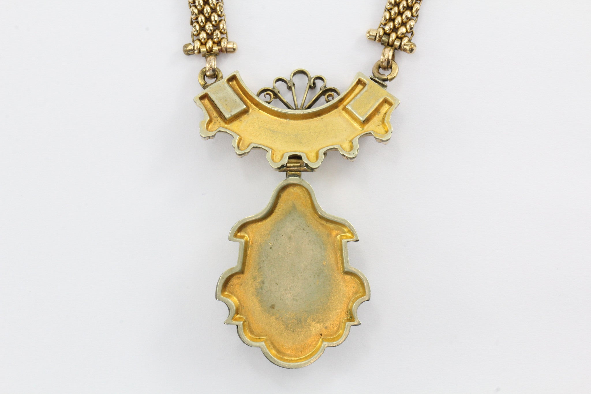 Antique Victorian GF & Enamel Carnelian Cameo Necklace - Queen May