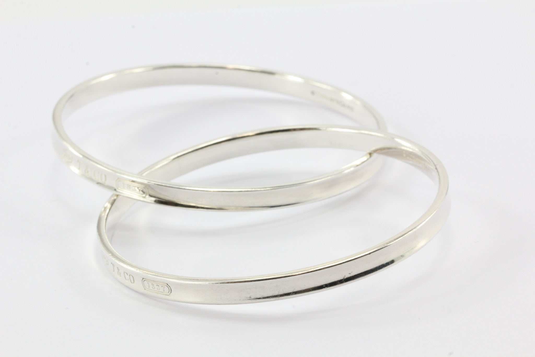 Tiffany & Co Sterling Silver 1837 Interlocking Circles Bangle Bracelet - Queen May