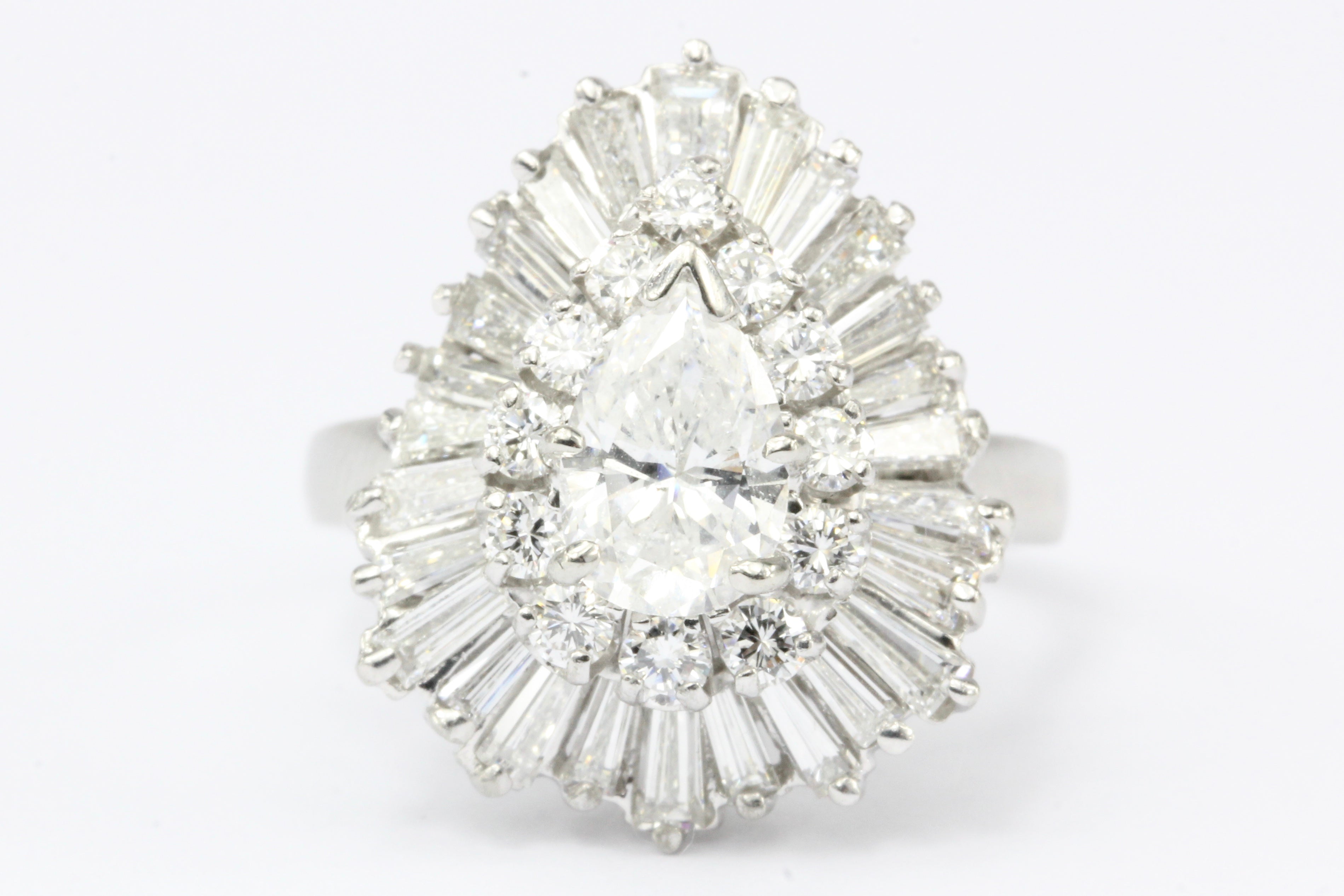 Platinum 3 CTW Diamond Convertible Ring to Pendant Size 6.75 - Queen May