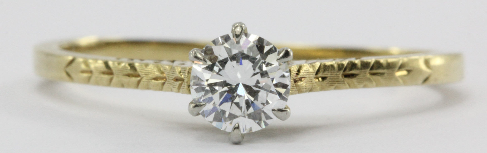 Antique Ostby & & Barton 14K Gold .32 Carat Diamond Engagement Ring - Queen May