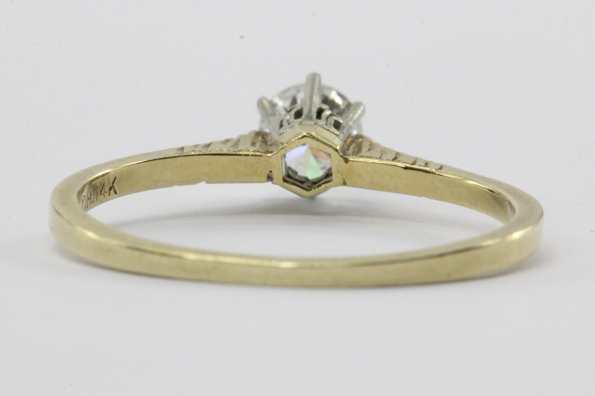 Antique Ostby & & Barton 14K Gold .32 Carat Diamond Engagement Ring - Queen May