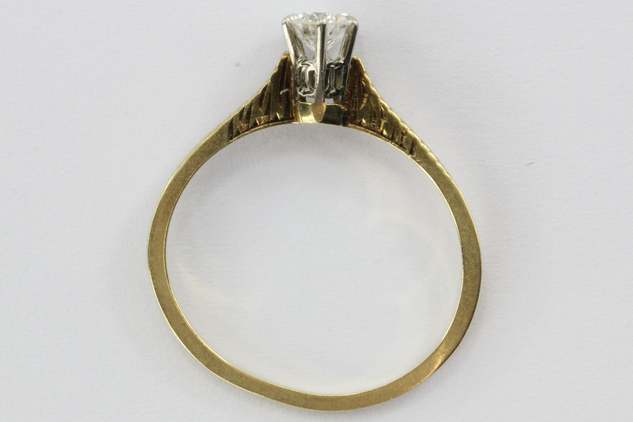 Antique Ostby & & Barton 14K Gold .32 Carat Diamond Engagement Ring - Queen May