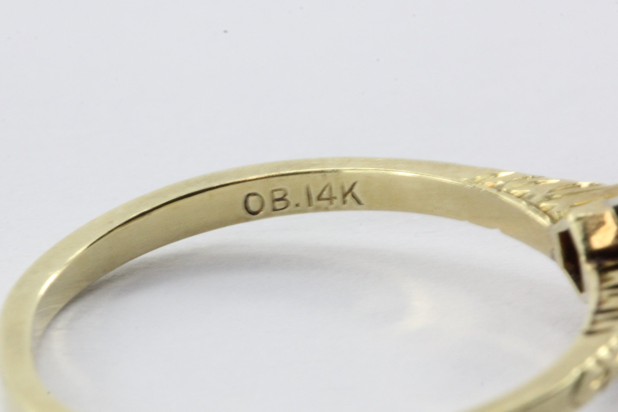 Antique Ostby & & Barton 14K Gold .32 Carat Diamond Engagement Ring - Queen May